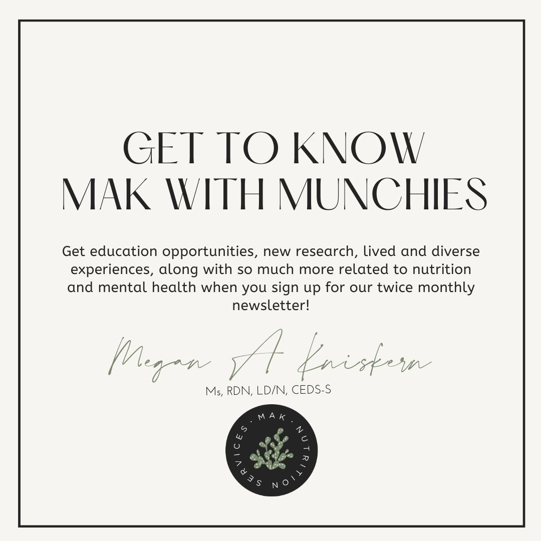Are you ready to elevate your professional nutrition practice? Sign up for Munchies to receive monthly resources for nutrition and mental health professionals. Link in bio 🌵