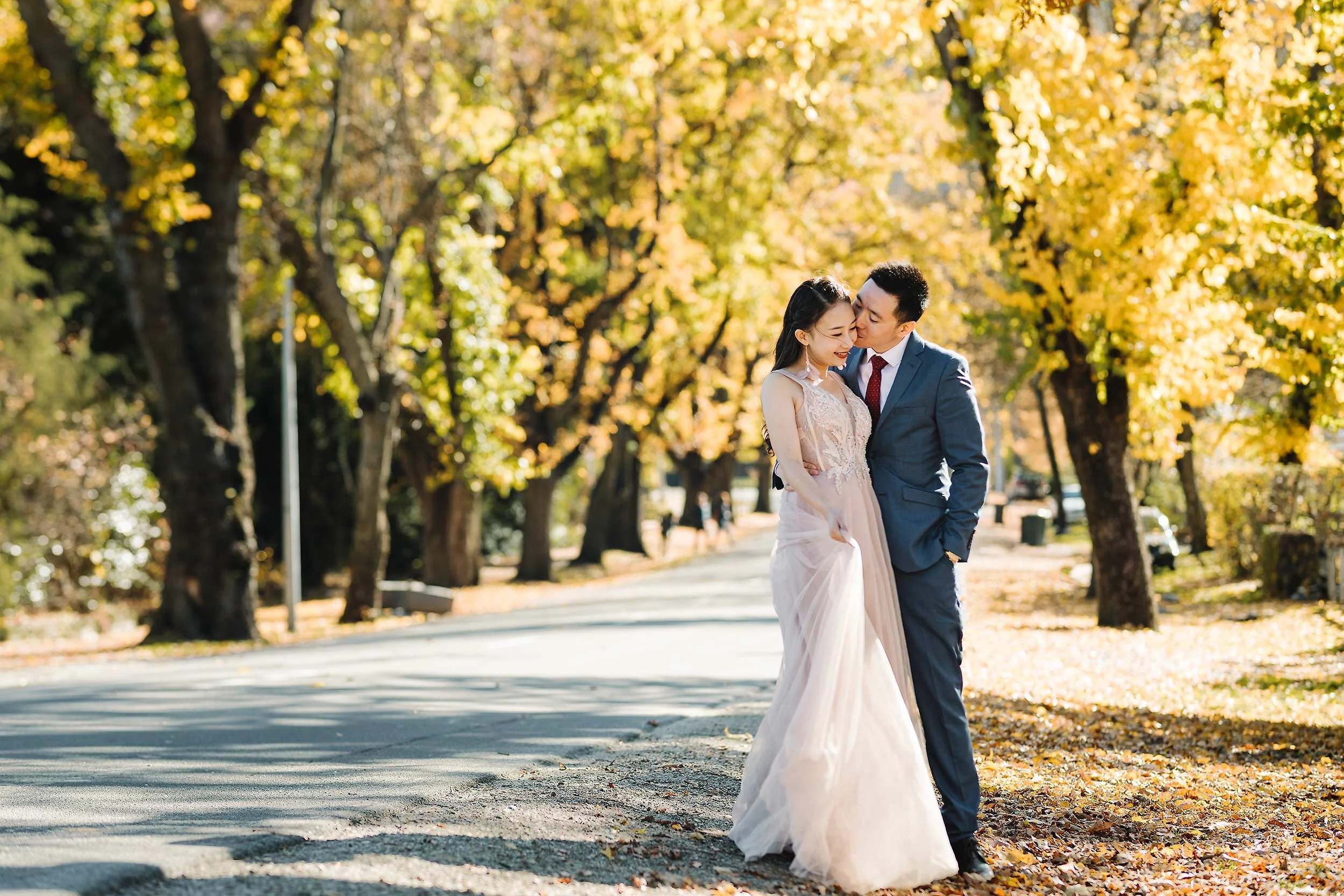 Arrowtown Autumn Golden Leaves Wedding Photo