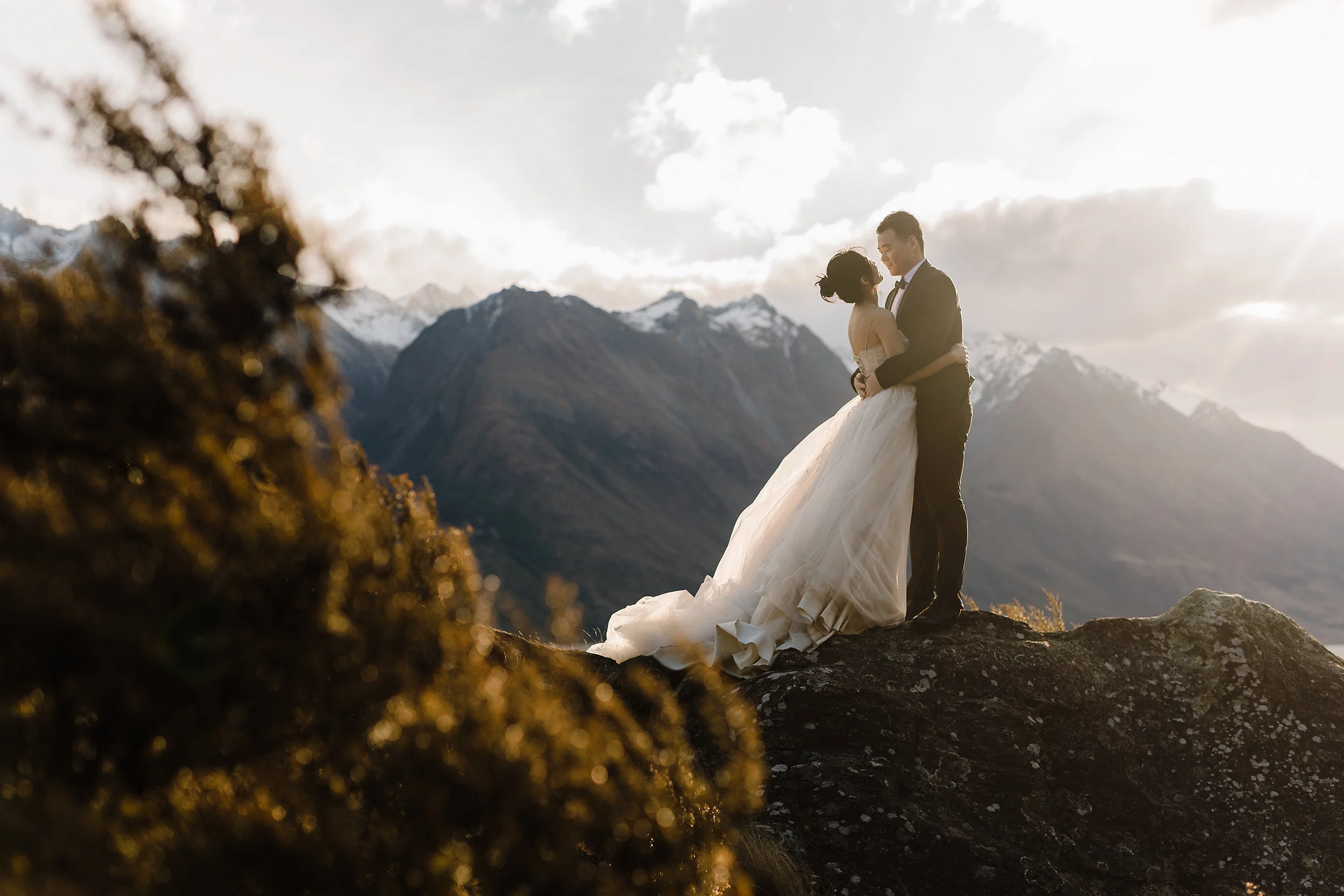 Glenorchy Snow Mountain Wedding Photo