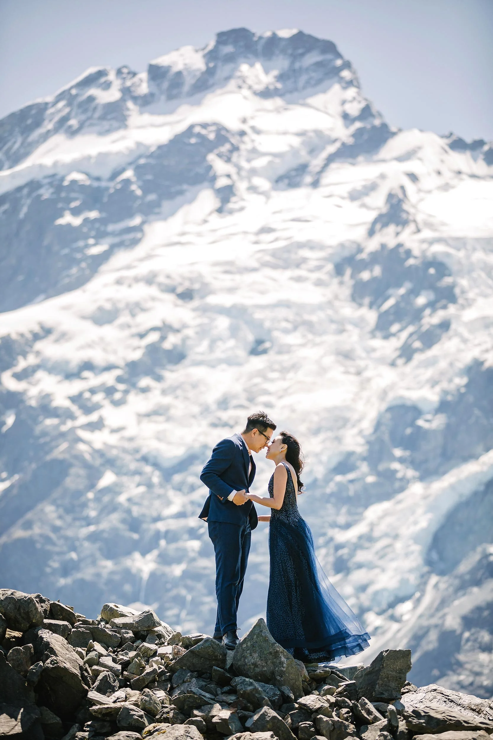 Mt Cook Glacier Mountain Wedding Photo