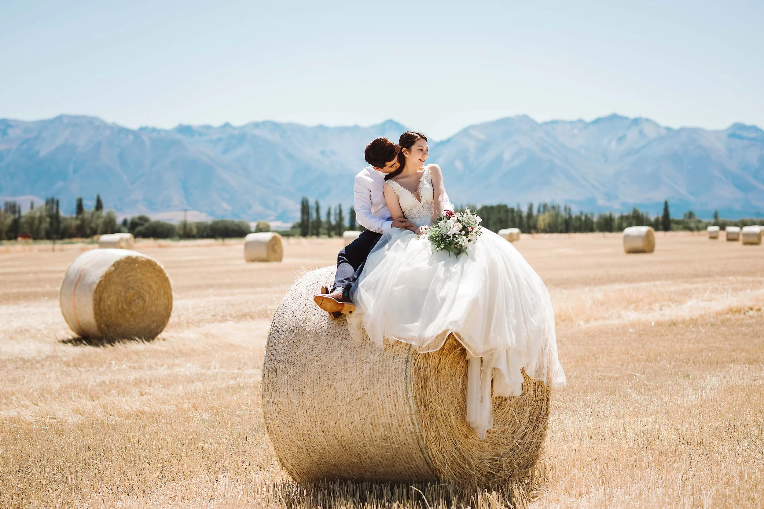 Tekapo Hay Field Wedding Photo