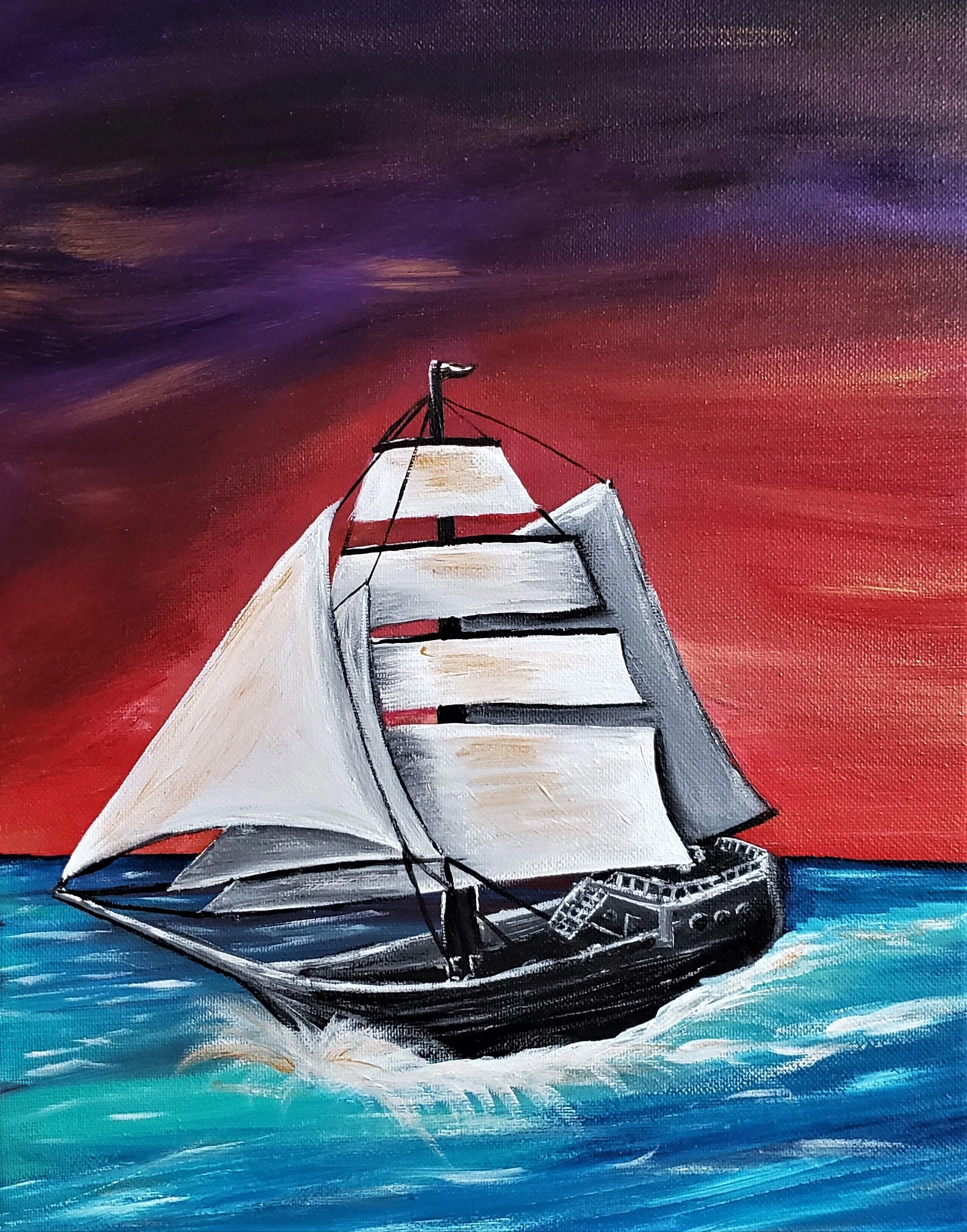 Sailing Away - 16" x 20" acrylic on canvas