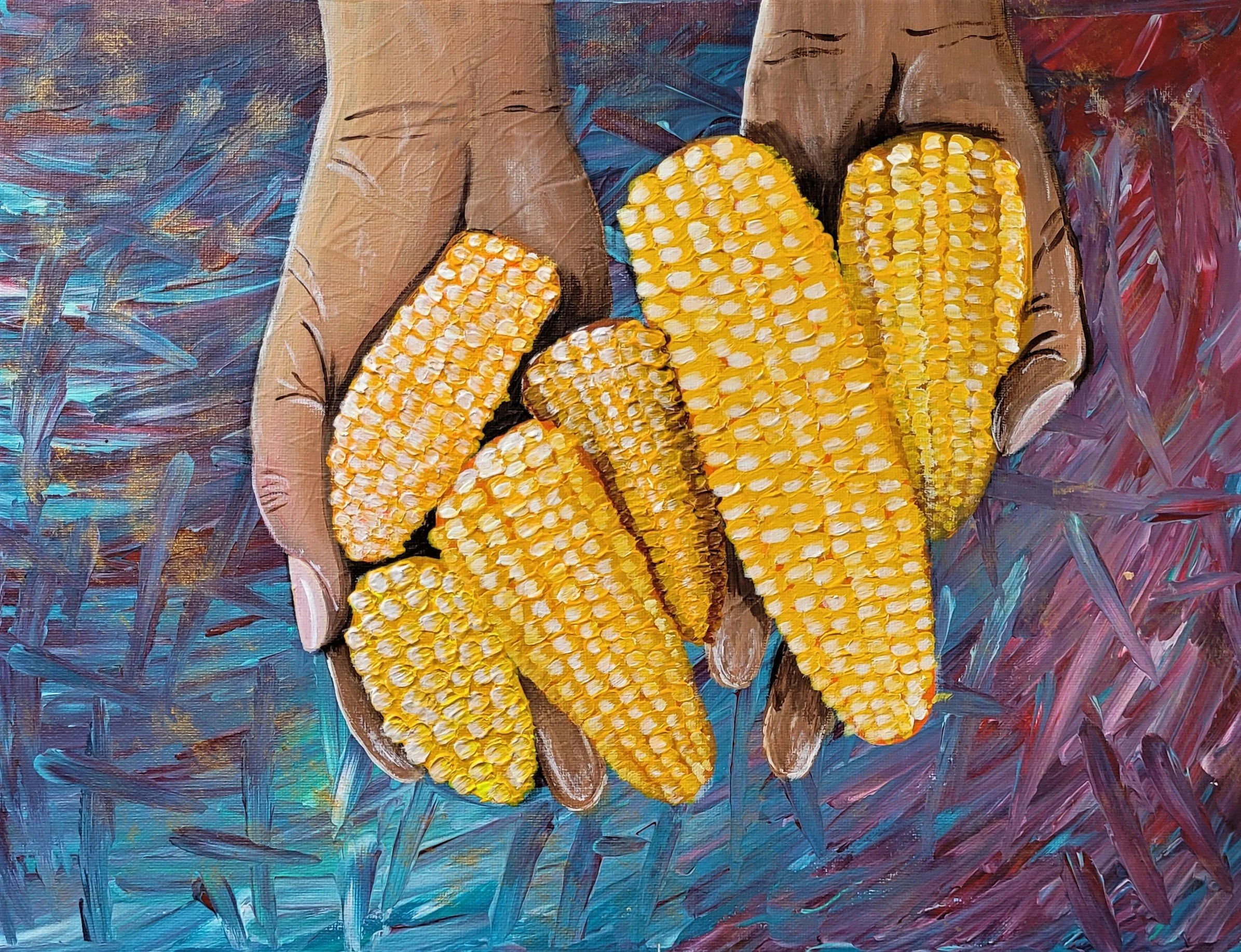 Lots of cobs - acrylic on canvas