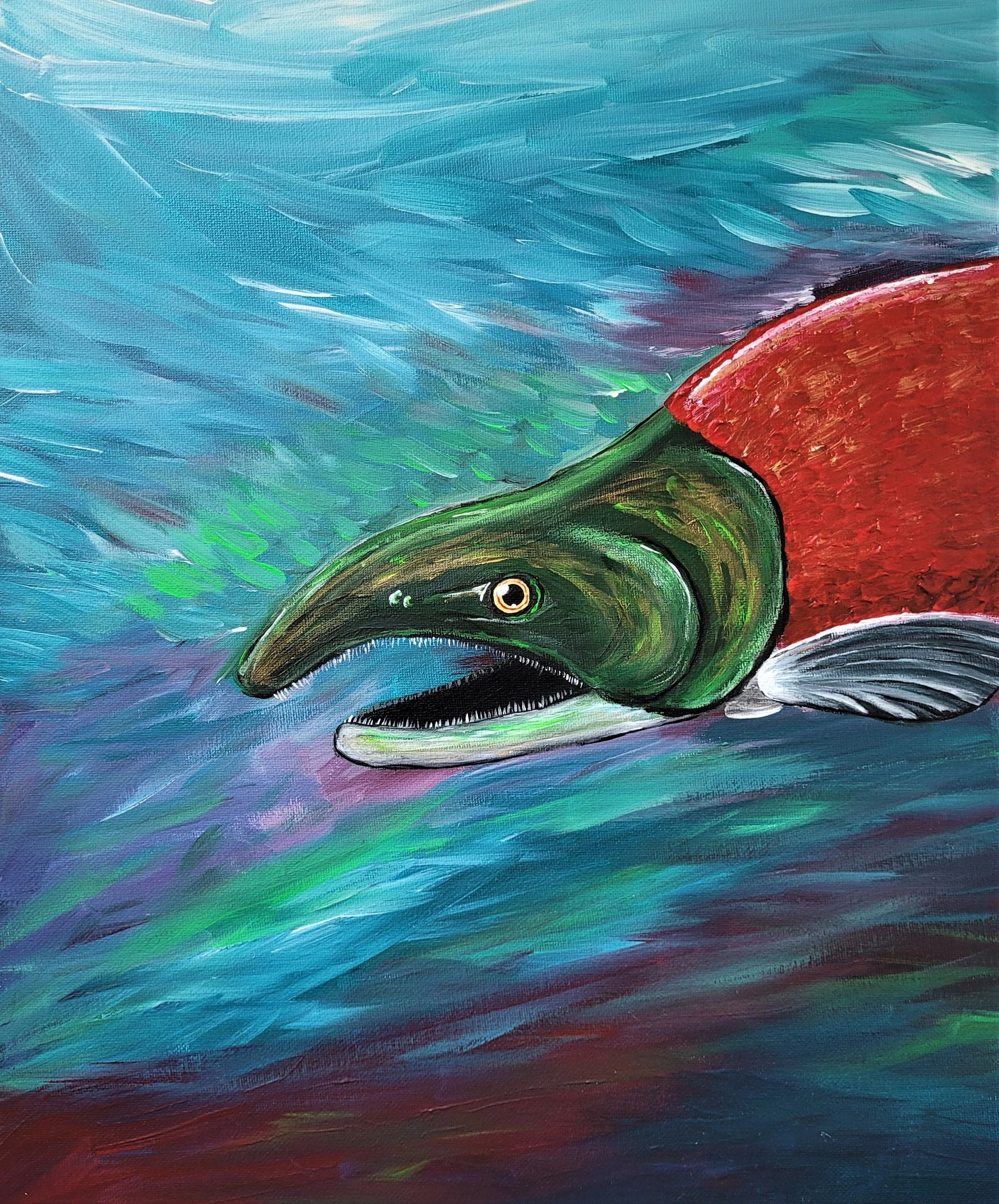 Salmon - 16" x 20" acrylic on canvas