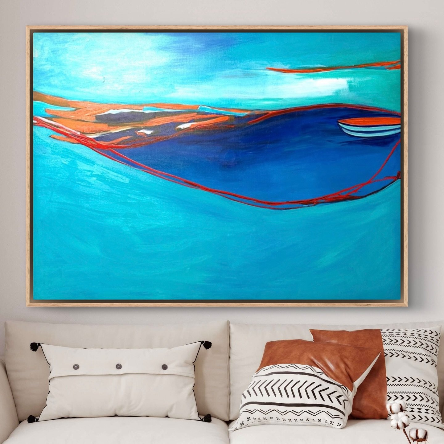 Contemplation 
Acrylic on canvas 
120 cm x 90 cm 
Framed in oak 

The sea is my muse, a place to meditate and centre my being.  This is what I am trying to paint a place of rest and peace. 

Now available from my website. New series from my Solo Show