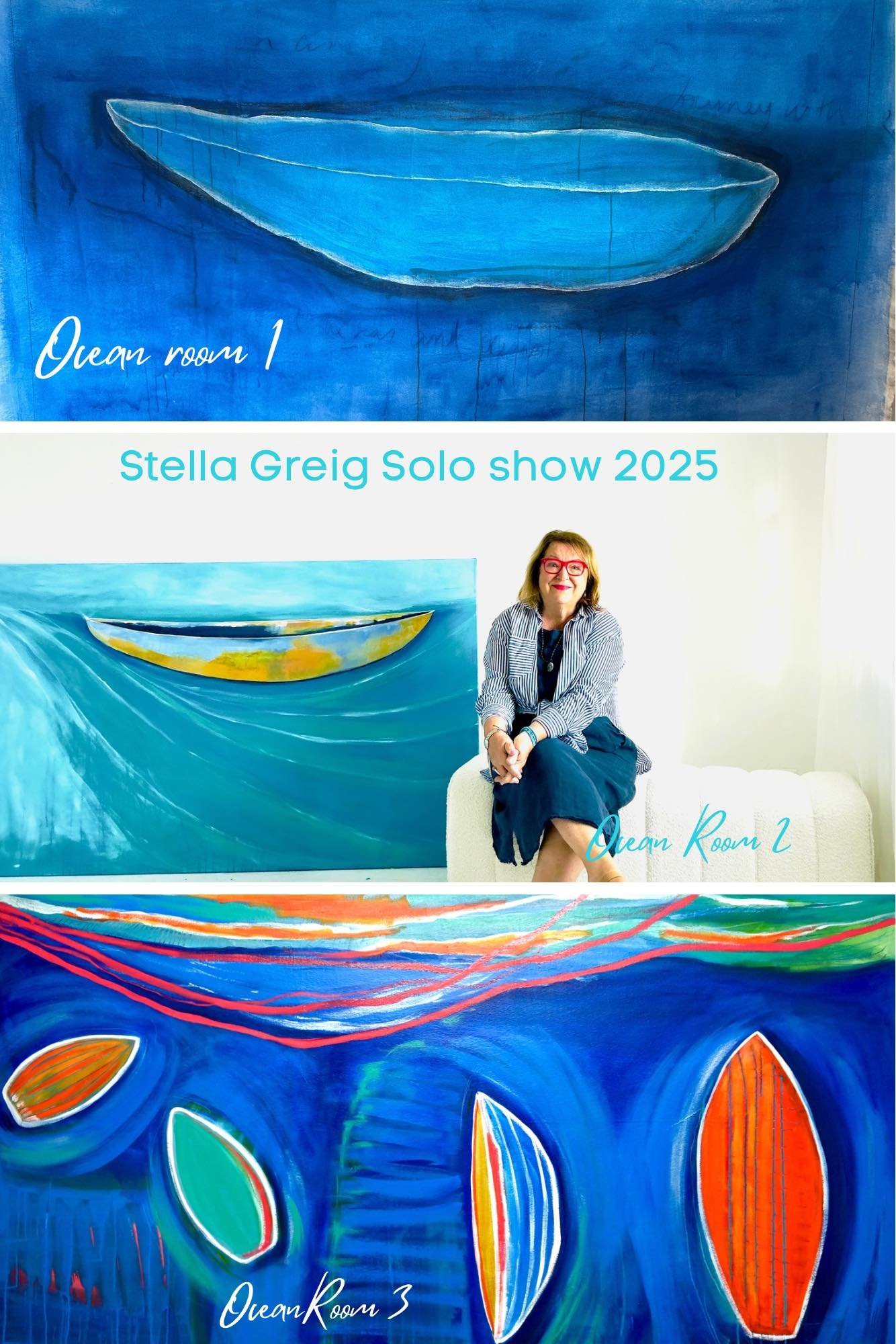 My solo exhibition continues until 18 May 2025. 
Journey through the three oceans of my past and present and view my new collection of paintings that navigate longing, family connections and cultural identity. 

Exhibition times: 
Wednesday to Saturd