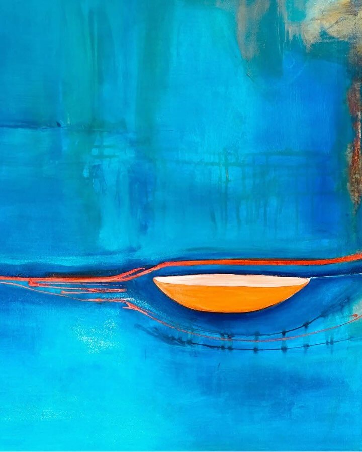 &lsquo;Stillness of Being&rsquo; 
Calm, meditative and evocative work that would be beautiful on your wall. 

Acrylic on canvas 
105 cm x 105 cm 
Framed in oak by @divine_art_works 

You can see this work IRL at @studio_593195 till Sunday 18.5.25 

O