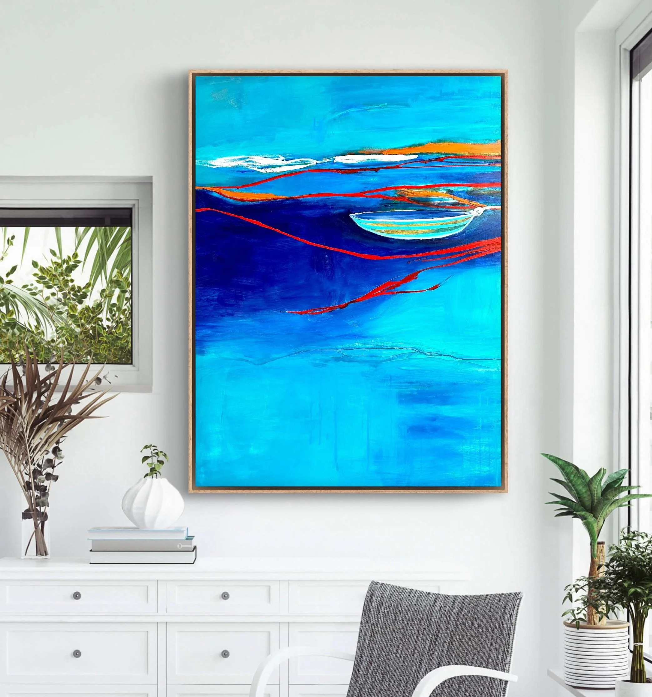 Repost From my Solo Show in 2025. &lsquo;I am only an ocean away&rsquo; 

Summer Bay 2025 

I am thrilled this special work was sold to a dear friend in Maine USA. 🇺🇸 

Thrilled it has been selected to be an Artist journal that will soon be availab