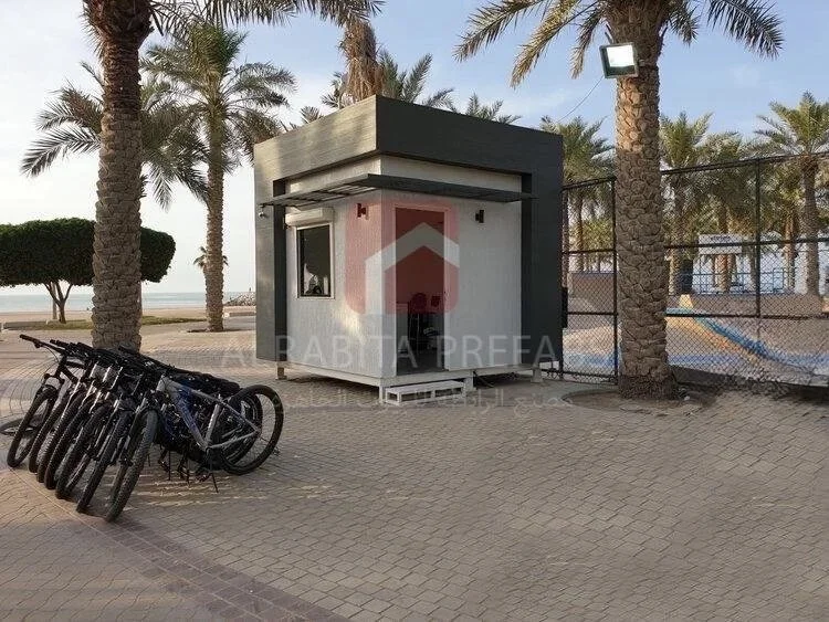 Prefabricated booth executed by Alrabita Prefab Co. بوث جاهز مسبق الصنع تم تنفيذه من قبل مصنع الرابطة للبيوت الجاهزة