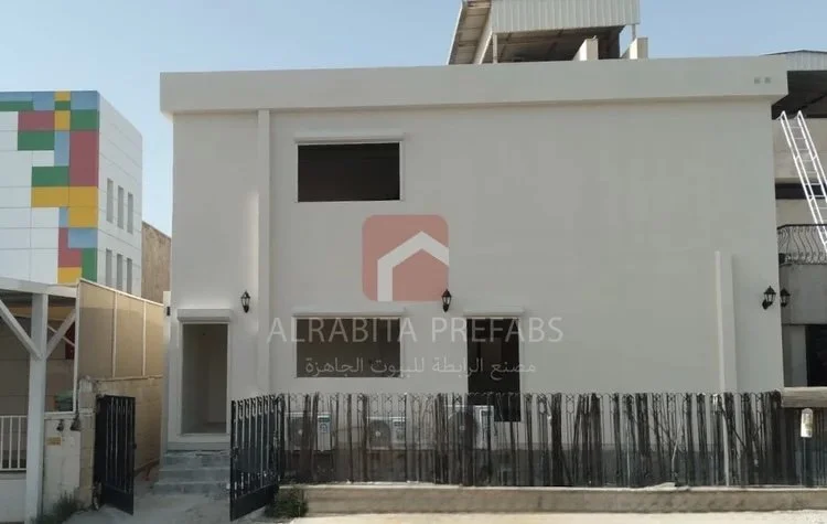 Two-story prefabricated house executed by Alrabita Prefab Co. بيت جاهز دورين تم تنفيذه من قبل مصنع الرابطة للبيوت الجاهزة