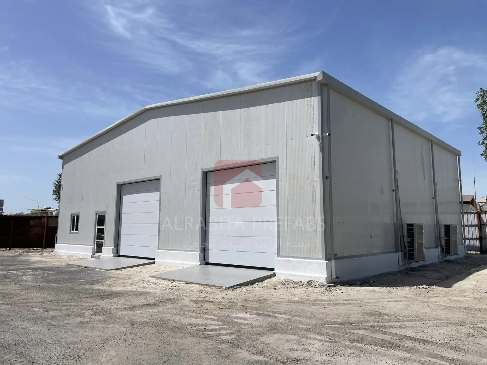 Prefabricated commercial workshop executed by Alrabita Prefab Co. ورشة تجارية من انتاج مصنع الرابطة للبيوت الجاهزة.