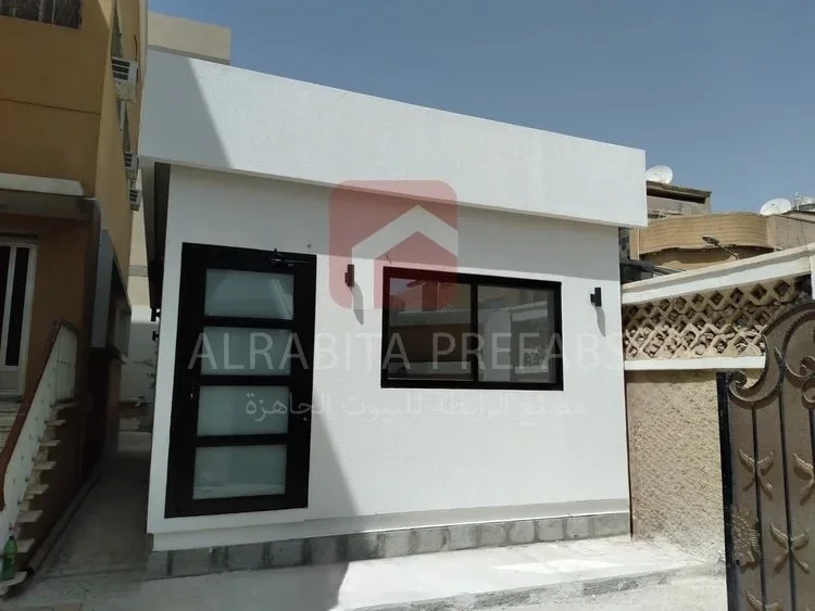 Prefabricated extension executed by Alrabita Prefab Co. ملحق جاهز مسبق الصنع تم تنفيذه من قبل مصنع الرابطة للبيوت الجاهزة