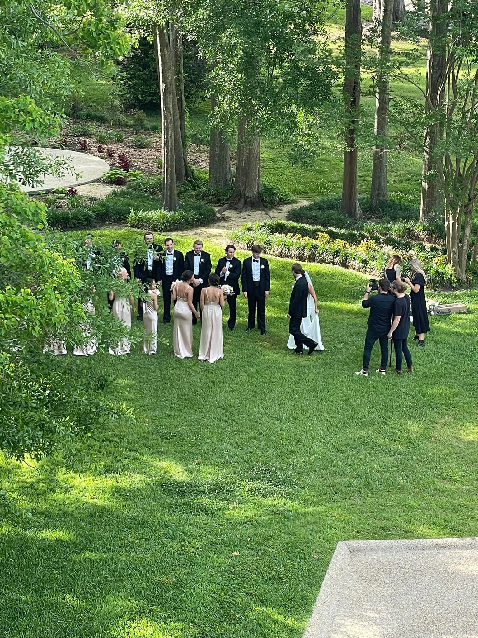 Bridal Party First Look in the Garden