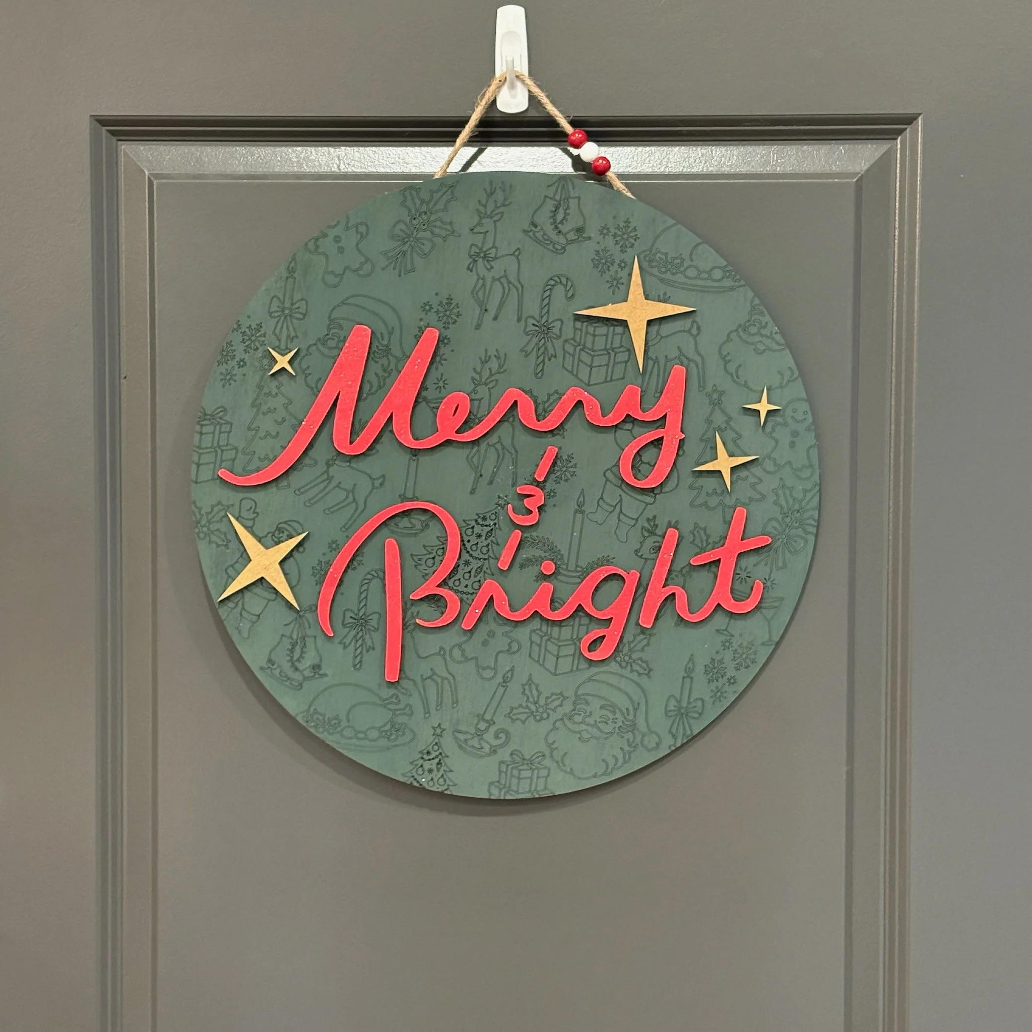 Merry & Bright Door Hanger