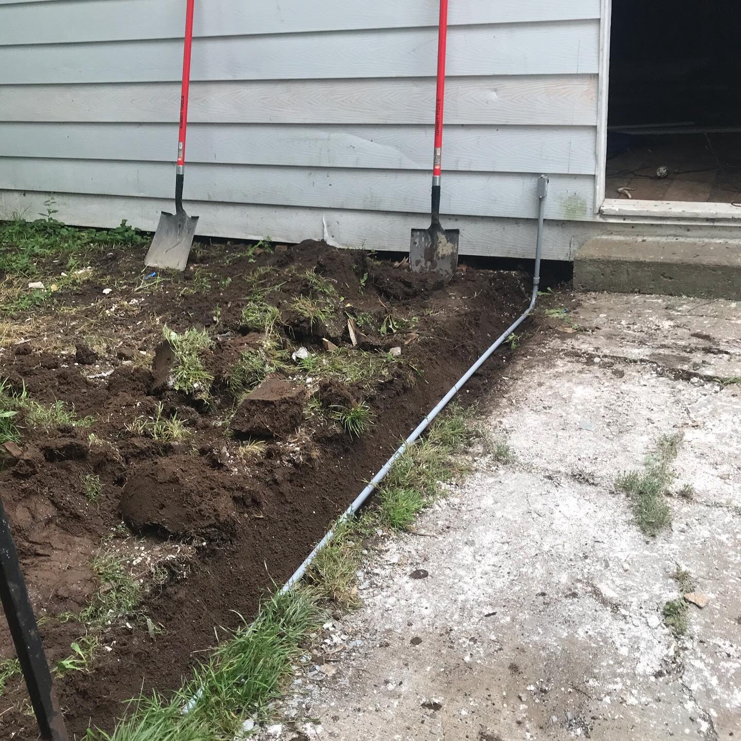 Adding some electrical to the detached garage. With some creative pipe bending methods. #electrical, #renovations, #realestateinvesting, #workwithwhatyougot