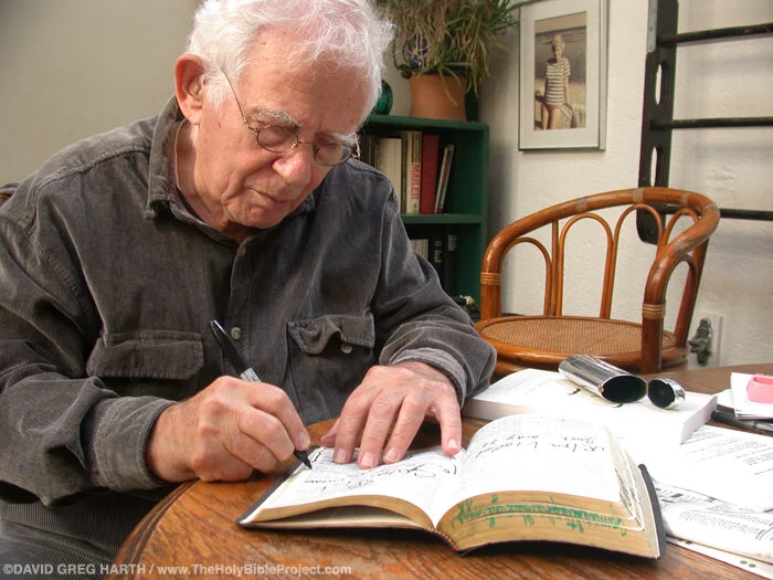 The Holy Bible Project The Writer Norman Mailer participating in the project on October 29, 2003 in Brooklyn, New York. © David Greg Harth