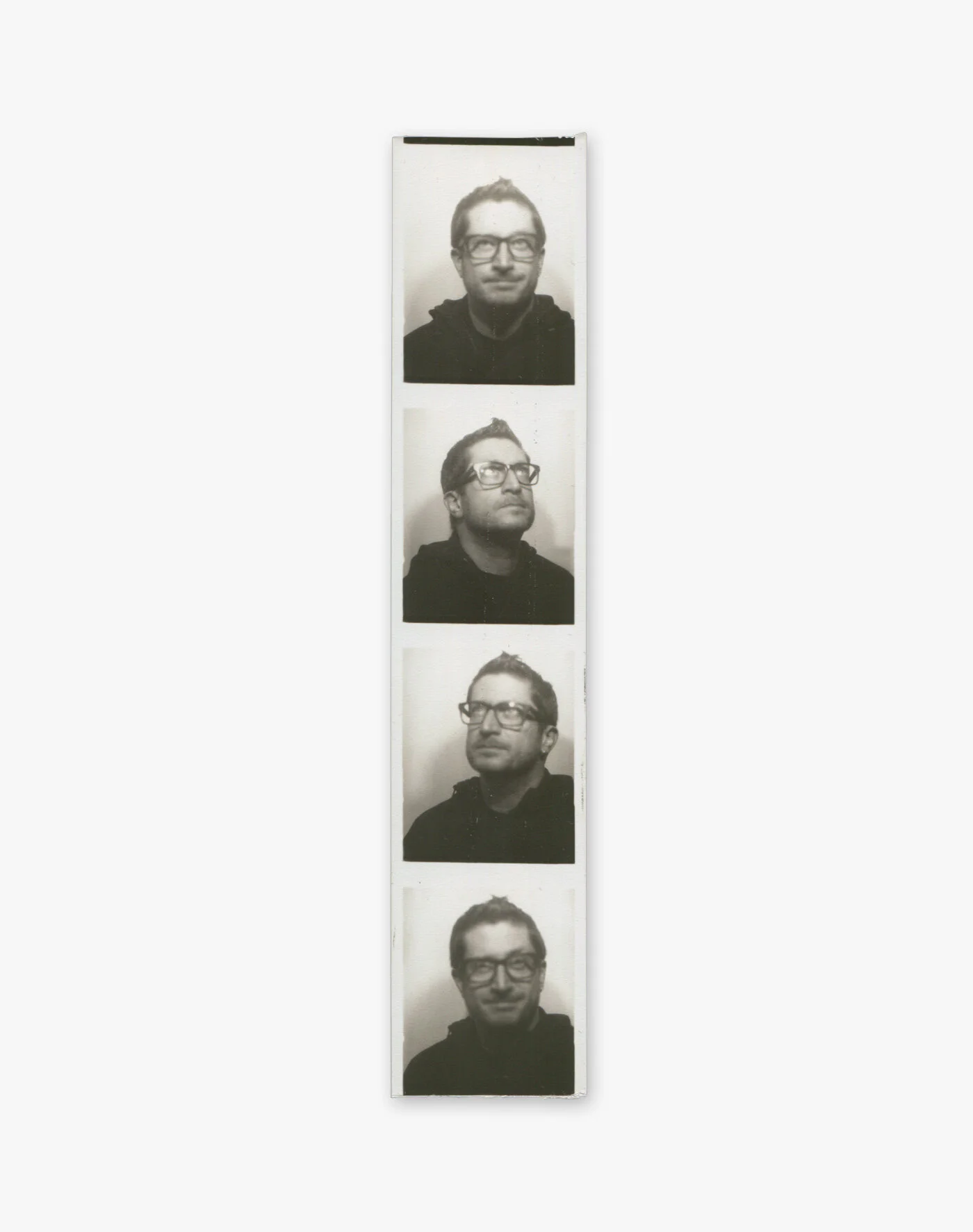 Self-Portrait Photo Booth: New York, New York April 24, 2017 200mm x 40mm (Approximate Dimensions) Analog Photo Booth Print New York, New York 2017.04.24@BubbysTribecaNYC © David Greg Harth