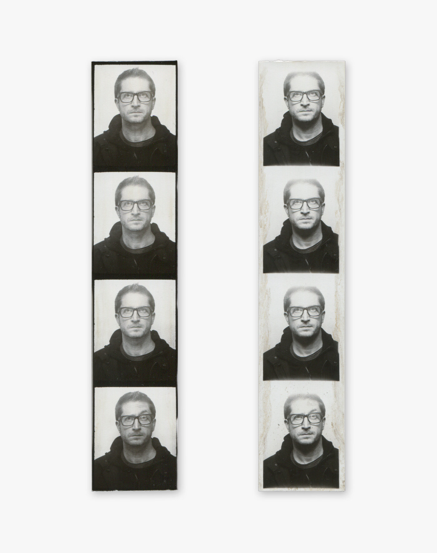 Self-Portrait Photo Booth: New York, New York October 27, 2014 200mm x 40mm (Approximate Dimensions) Analog Photo Booth Print Brooklyn, New York Left to right: 2014.10.27@TheSmithLincolnCenterNYC 2014.10.27@TheSmithUnionSquareNYC © David Greg Harth