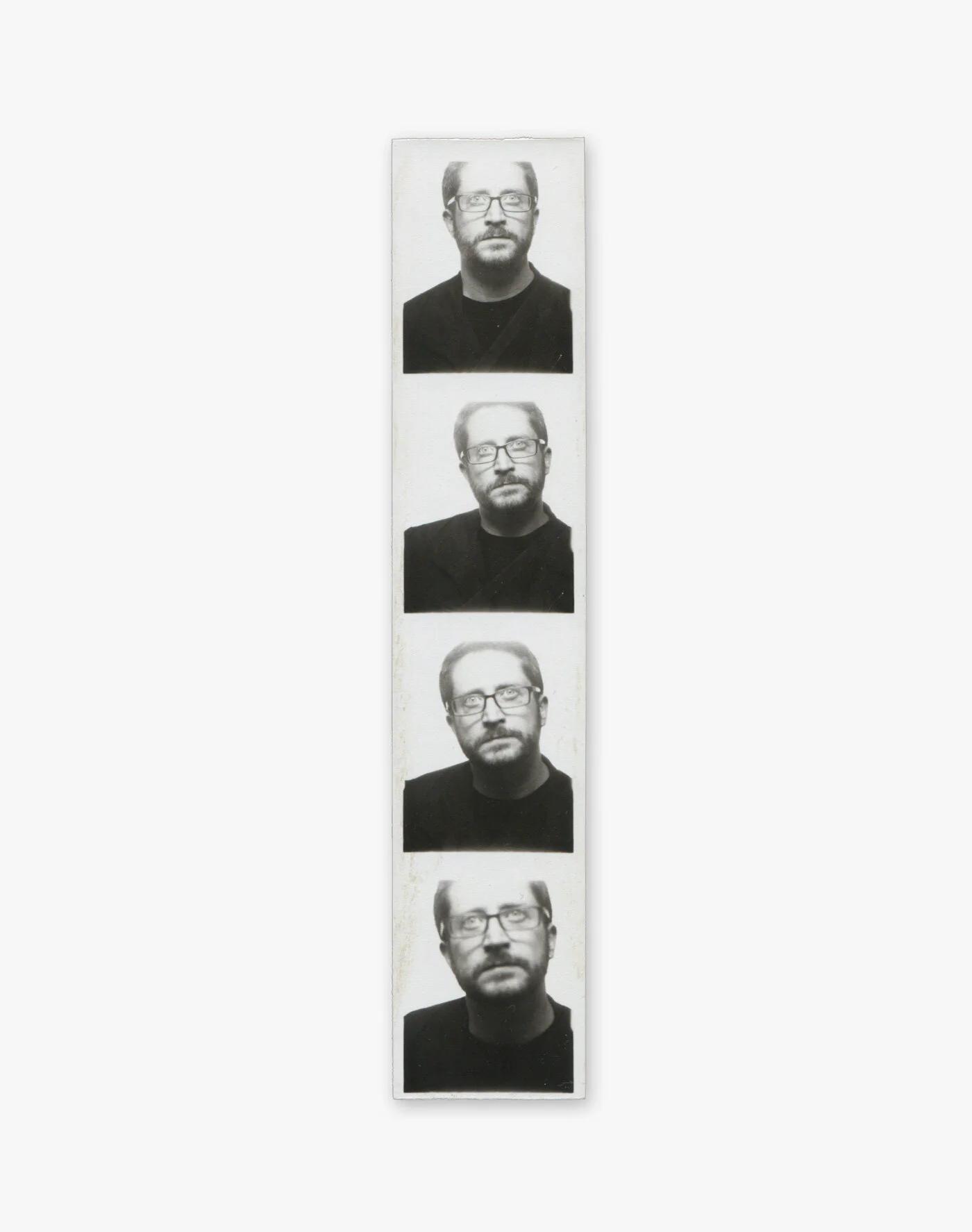 Self-Portrait Photo Booth: New York, New York May 22, 2012 200mm x 40mm (Approximate Dimensions) Analog Photo Booth Print New York, New York 2012.05.22@TheSmithUnionSquareNYC © David Greg Harth