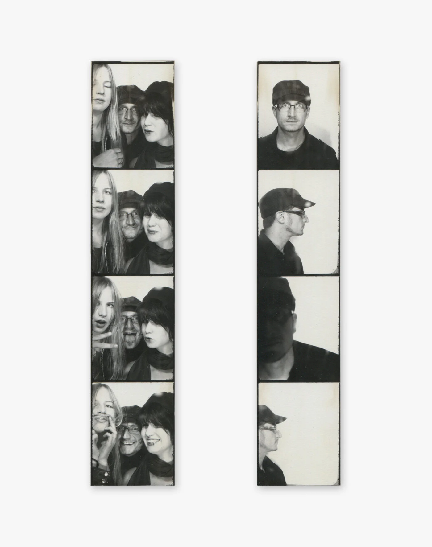 Self-Portrait Photo Booth: Self-Portrait with Berlin Girls / Self-Portrait in Berlin, Germany September 5, 2008 200mm x 40mm (Approximate Dimensions) Analog Photo Booth Print Berlin, Germany Left to right: 08.09.05.17.47.00@BerlinGermany 08.09.05.17.53.00@BerlinGermany © David Greg Harth