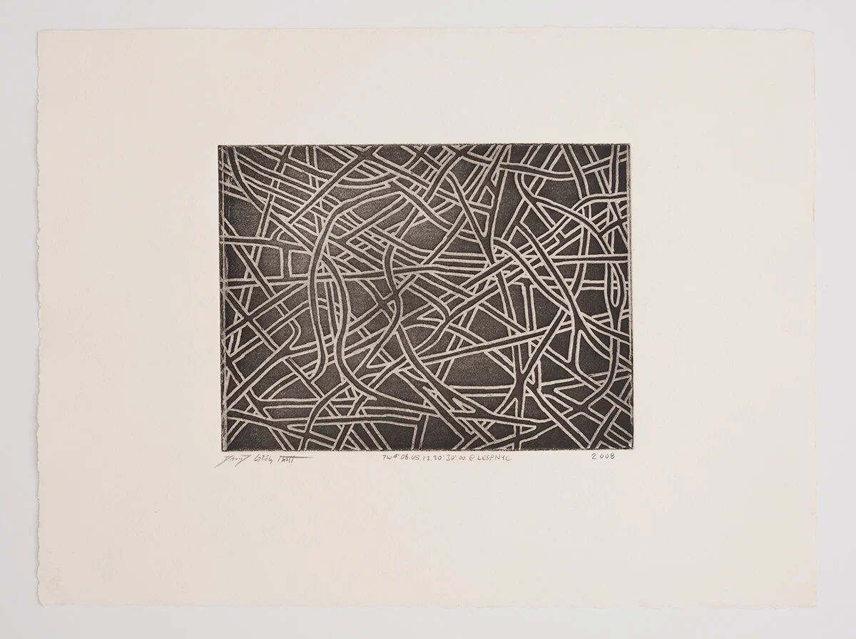 Thinkways #080512203000 Aquatint Etching, Graphic Chemical Ink on RIVES BFK Paper Paper: 279.4mm x 381mm / 11” x 15” Image: 174.63mm x 200.02mm / 6.875” x 7.875” May 12, 2008 New York, New York 08.05.12.20:30:00@LESPNYC © David Greg Harth