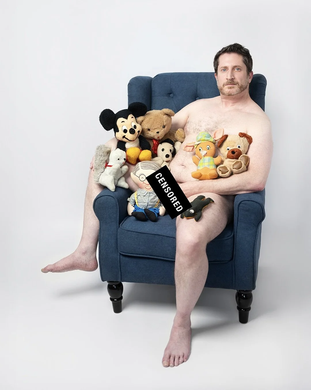 &mdash;
This July I turn 50. I made a new self-portrait with 8 of my favorite stuffed animals from childhood. I saved these stuffed animals for the past 40+ years specifically for this self-portrait. I normally do not write a statement about my work.