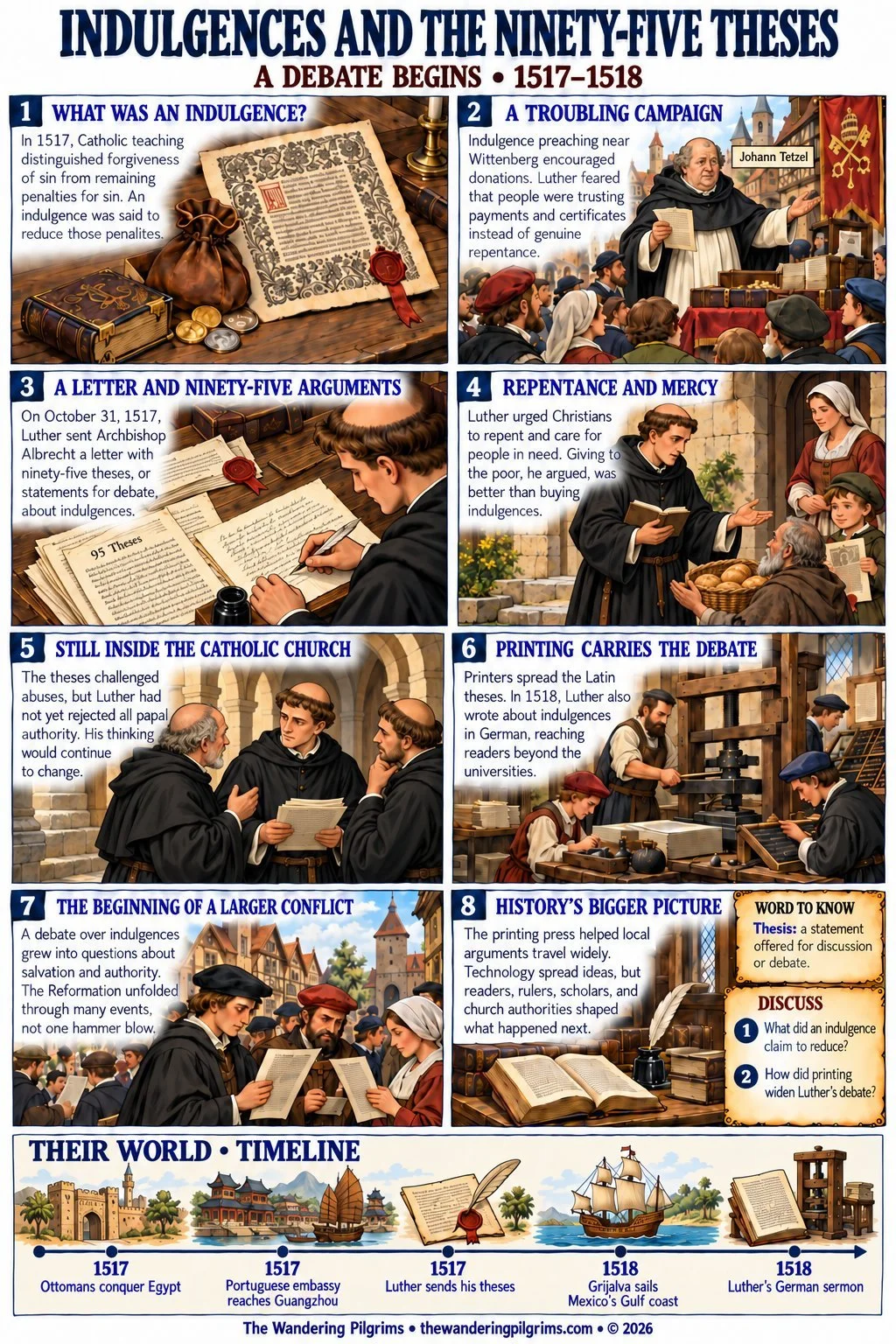 Indulgences and the Ninety-Five Theses: Free Martin Luther Printable Comic