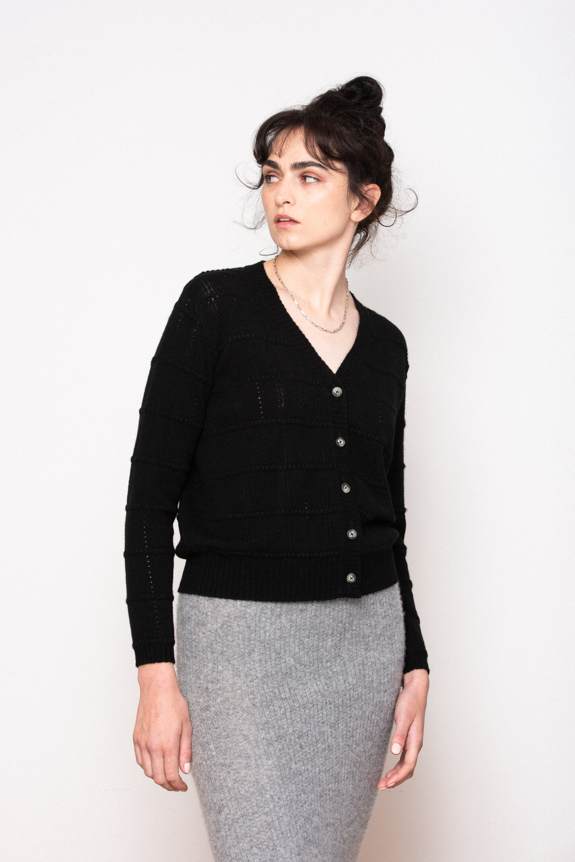 Black cashmere cardigan