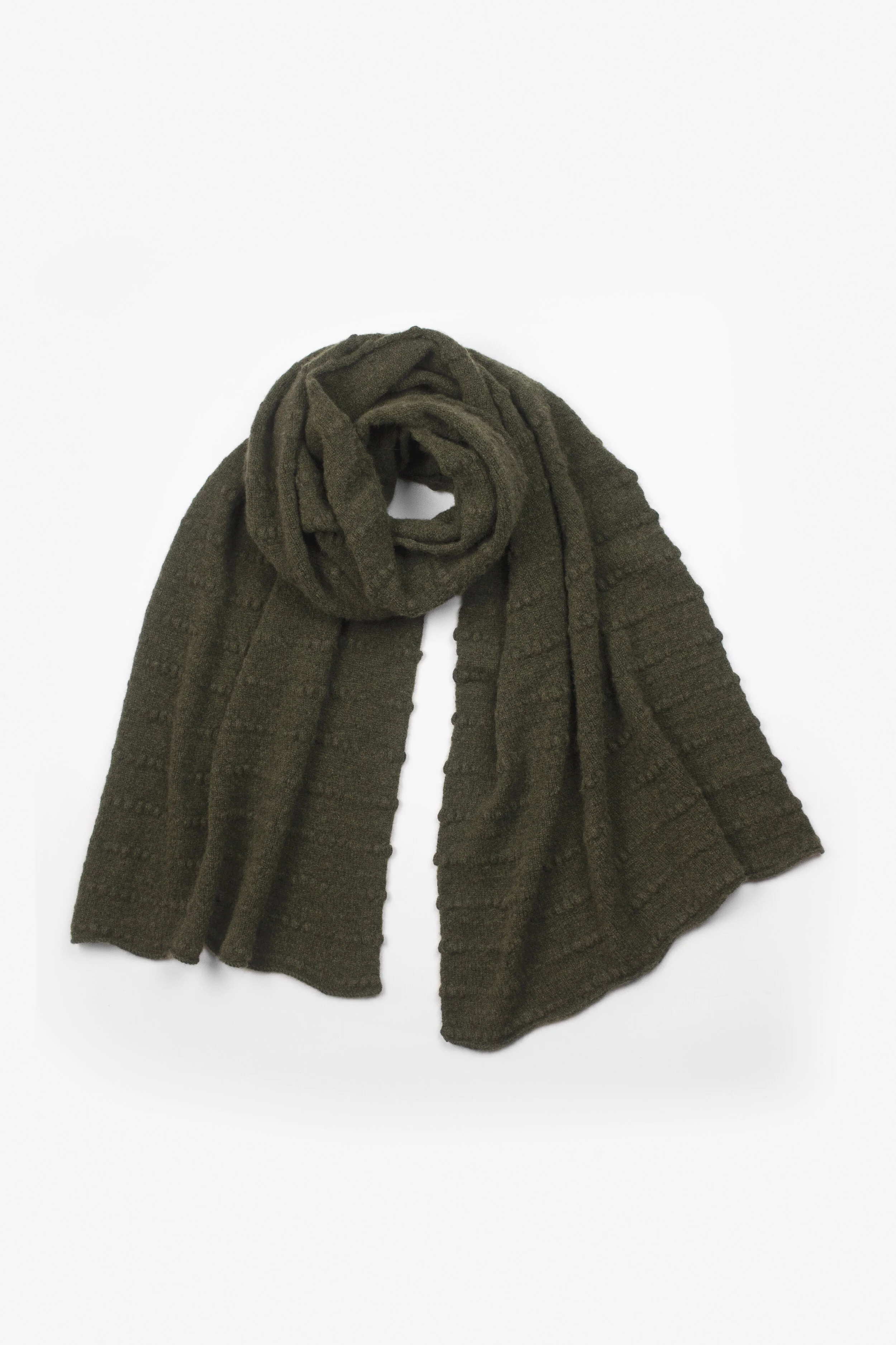 Khaki cashmere scarf