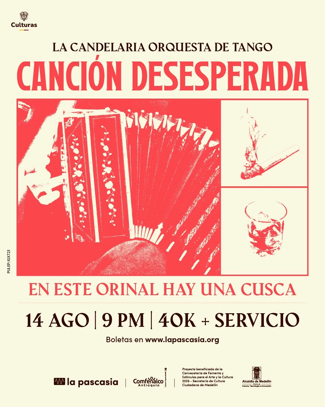 CANCIÓN DESESPERADA CON LA CANDELARIA ORQUESTA DE TANGO PRESENTA: EN ESTE ORINAL HAY UNA CUSCA