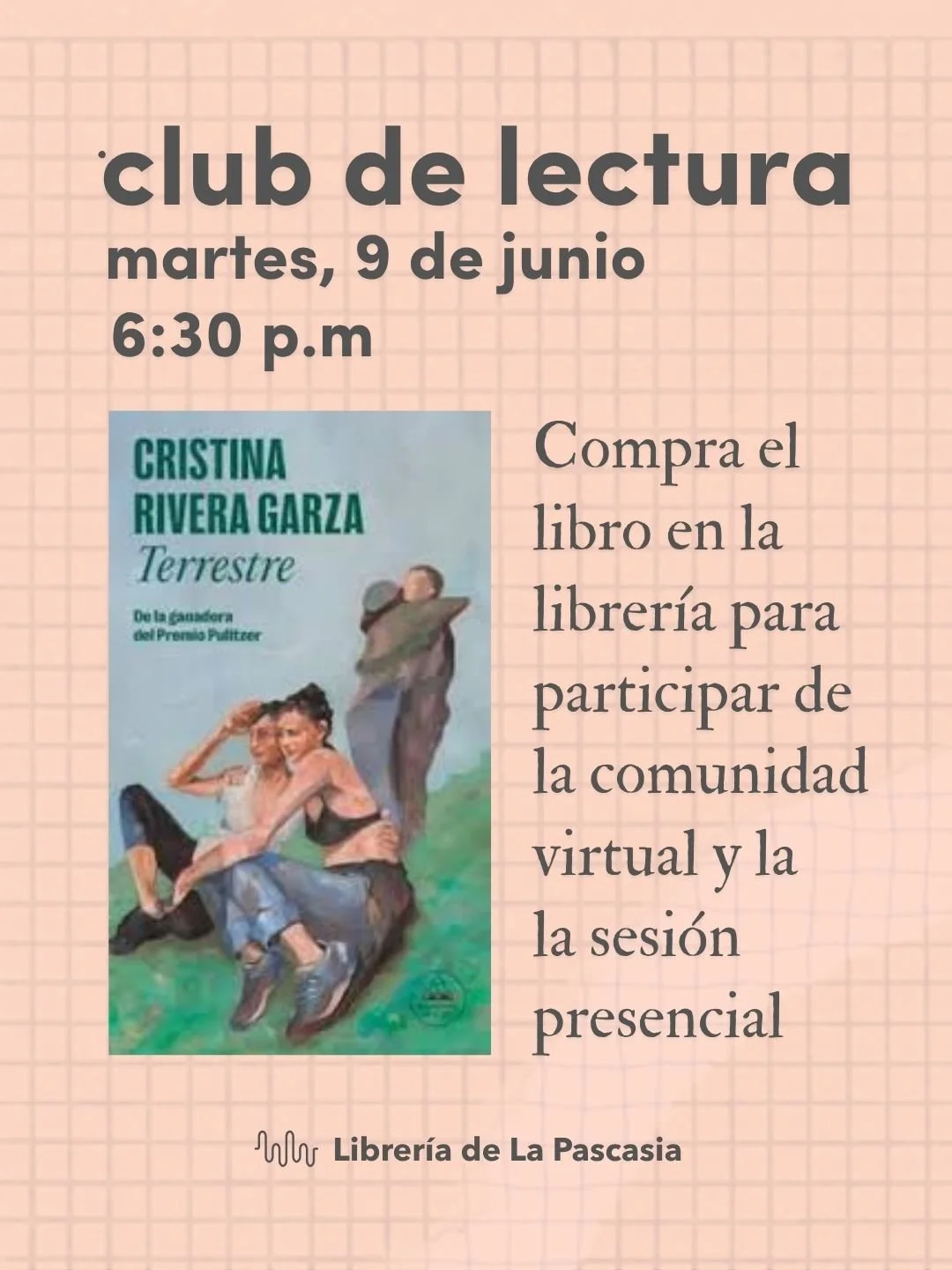 Librería de La Pascasia Club de lectura: Terrestre, de Cristina Rivera Garza
