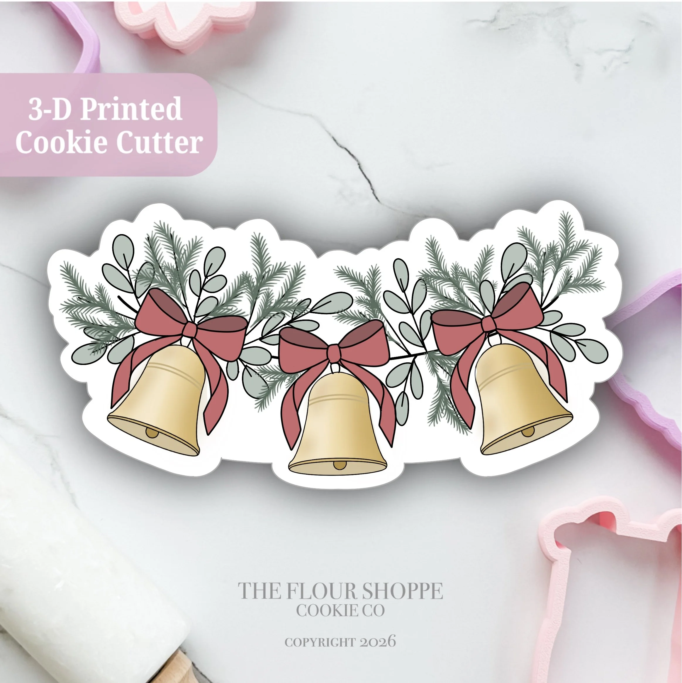 Bell Garland Cookie Cutter STL