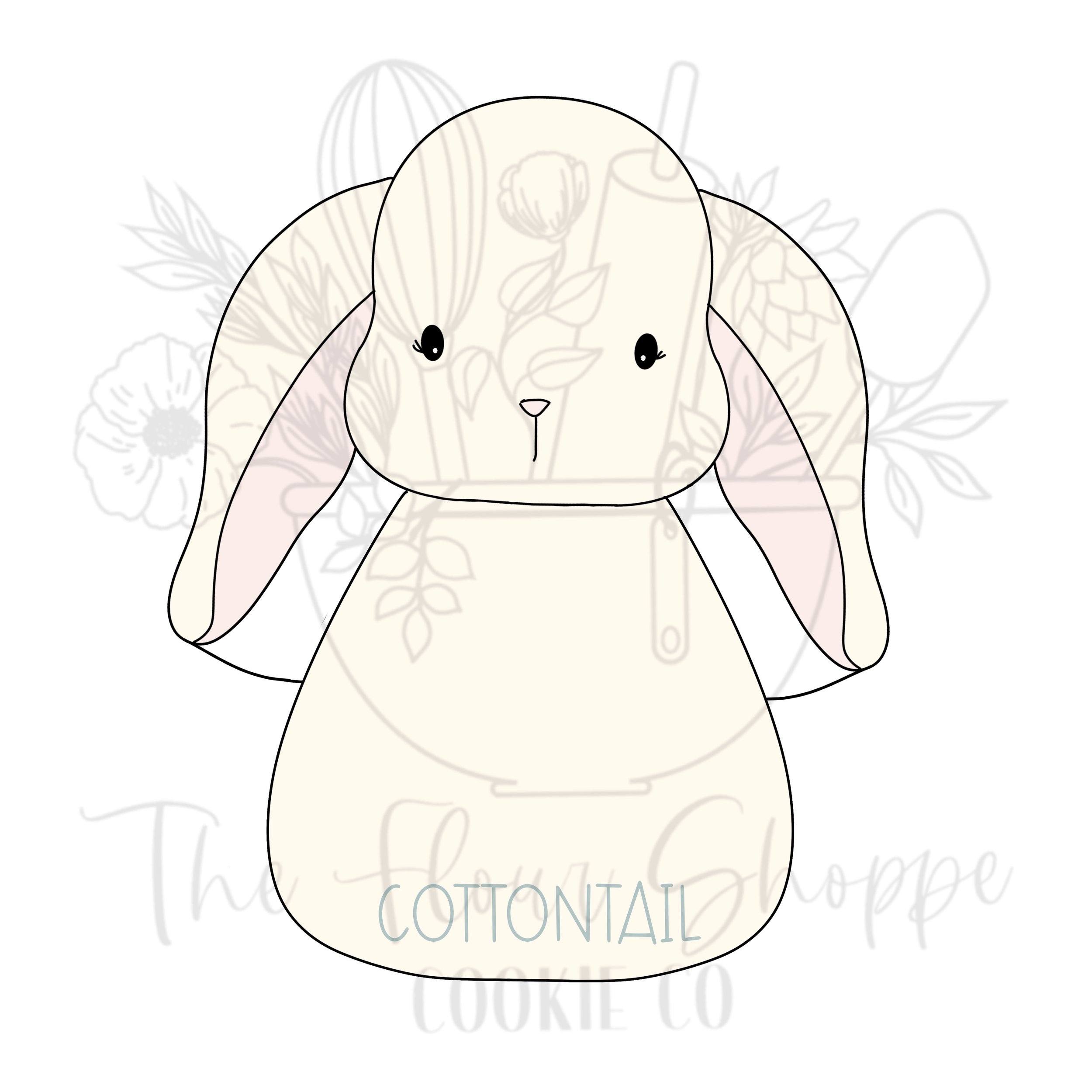 Round Bunny Rabbit 1, Easter Digital STL Cookie Cutter