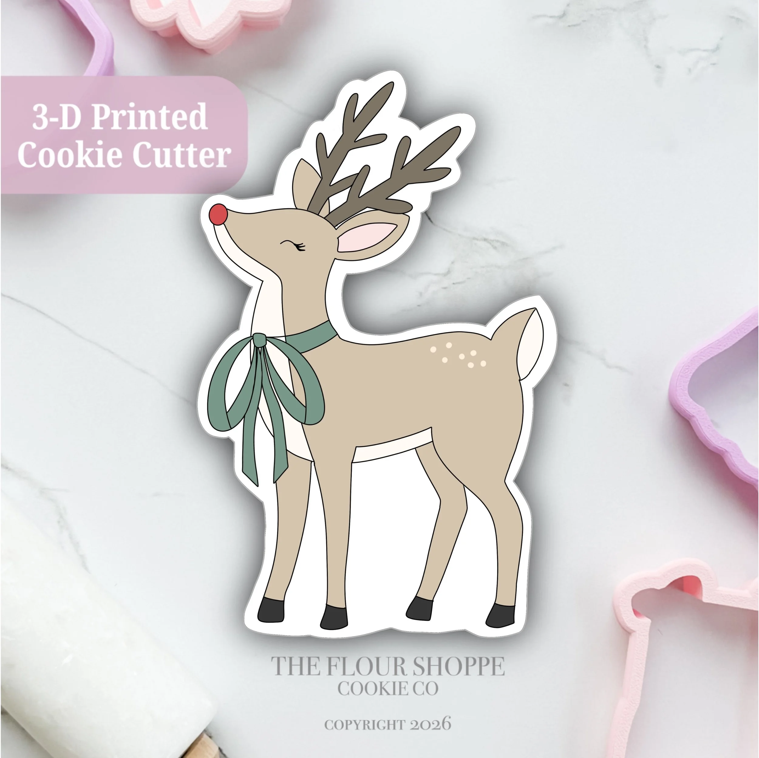 Reindeer 10, Christmas/Winter Cookie Cutter STL