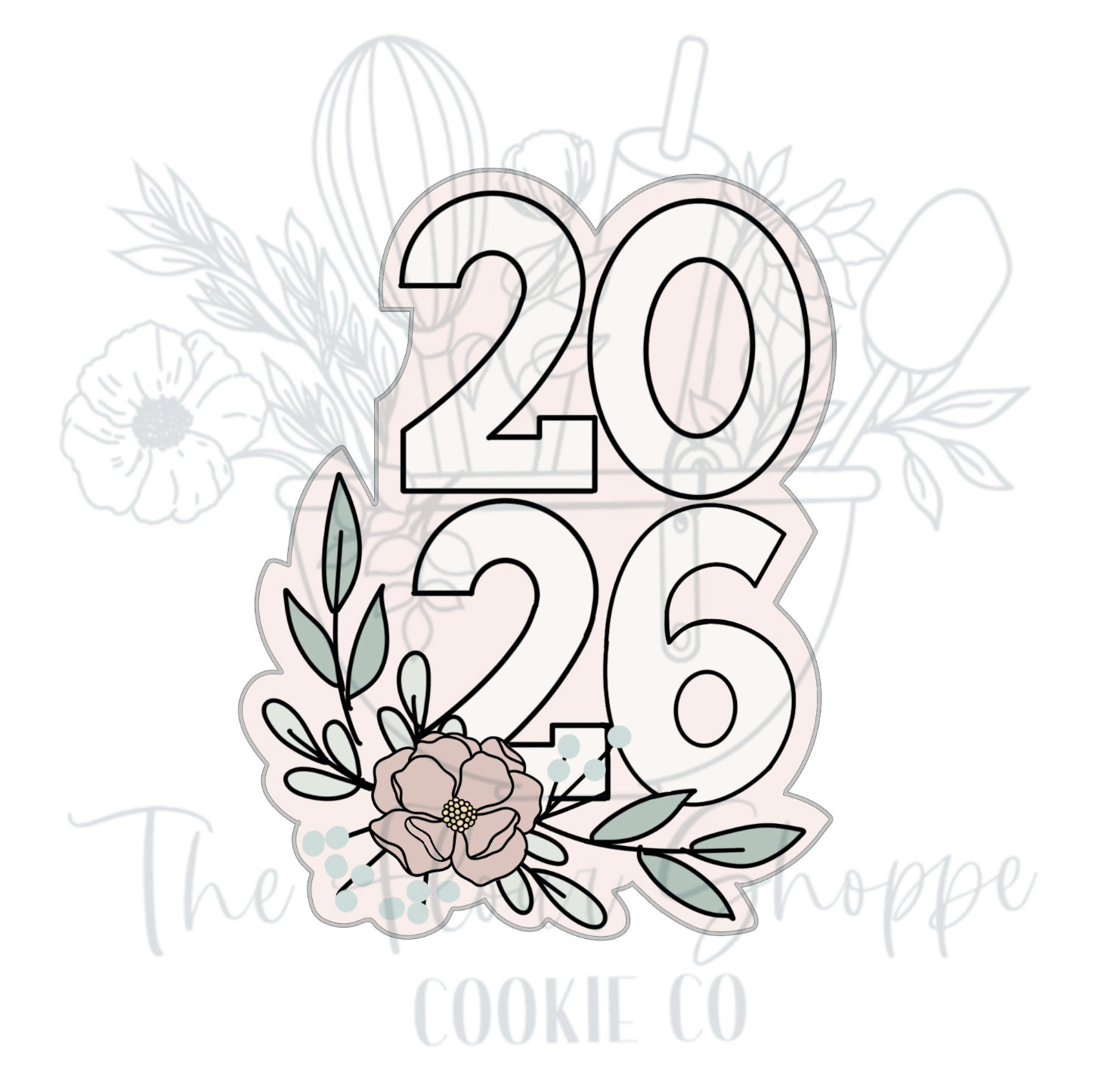 Floral 2026 Graduation Cookie Cutter STL