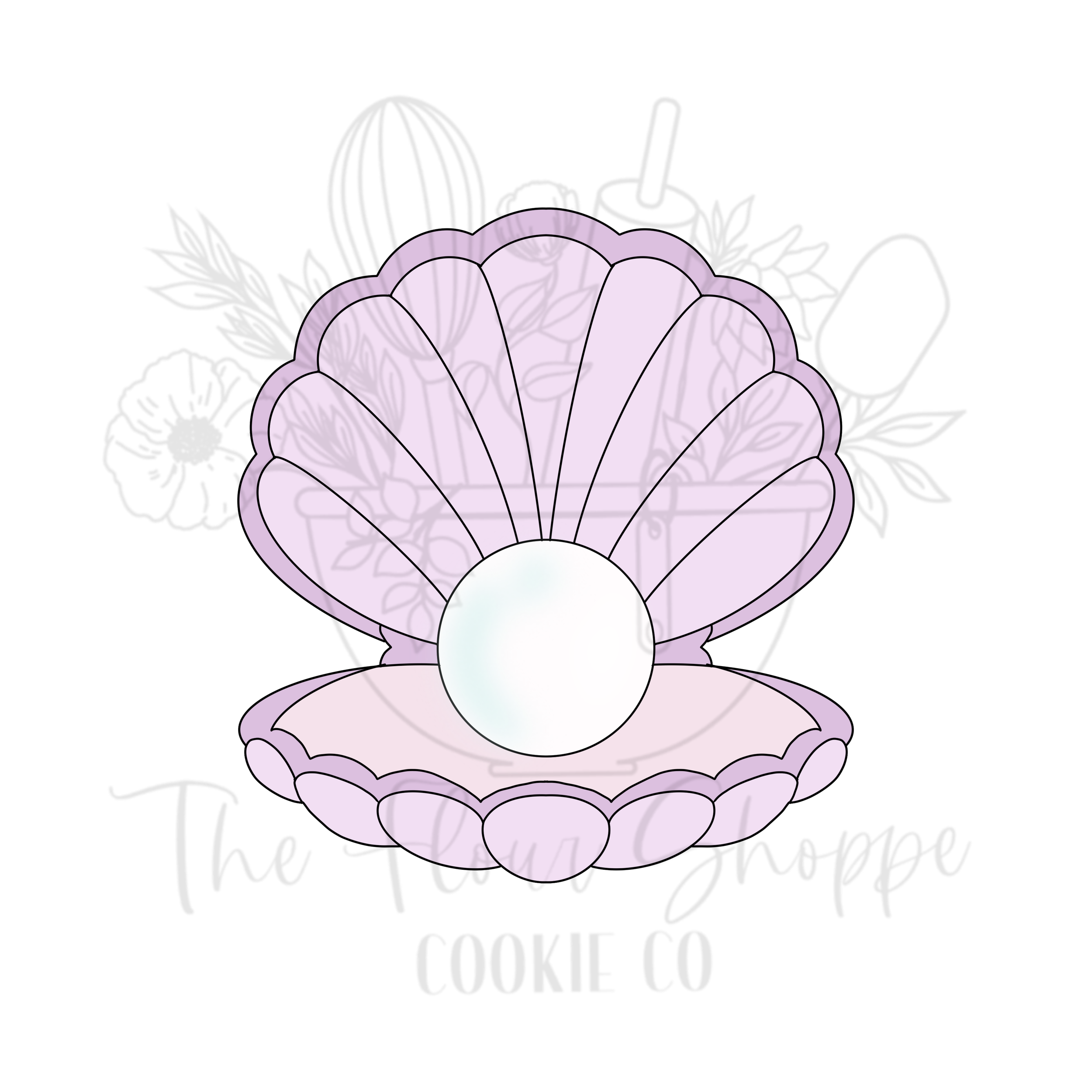 Oyster Shell 2 Cookie Cutter STL