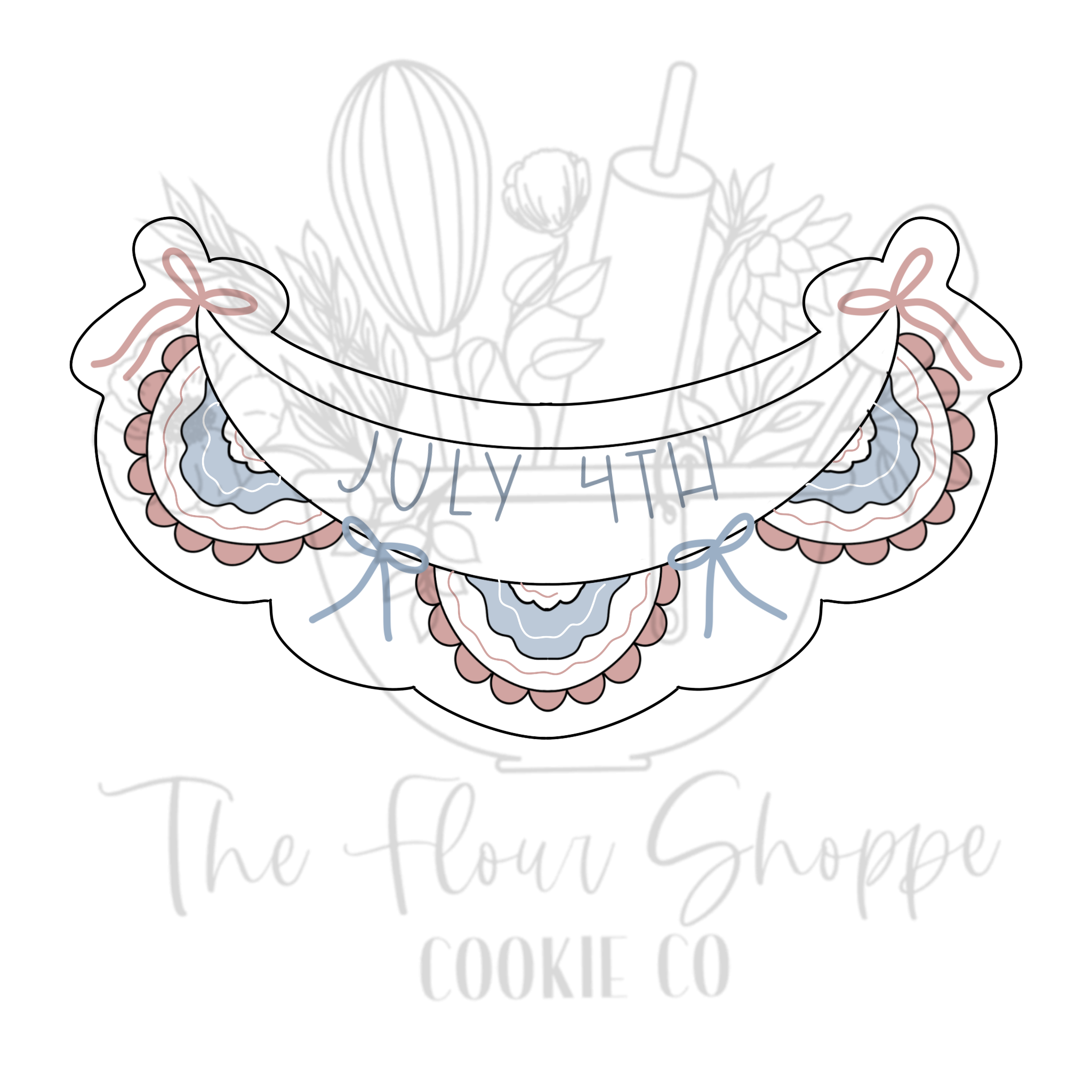 Bunting Banner Cookie Cutter STL