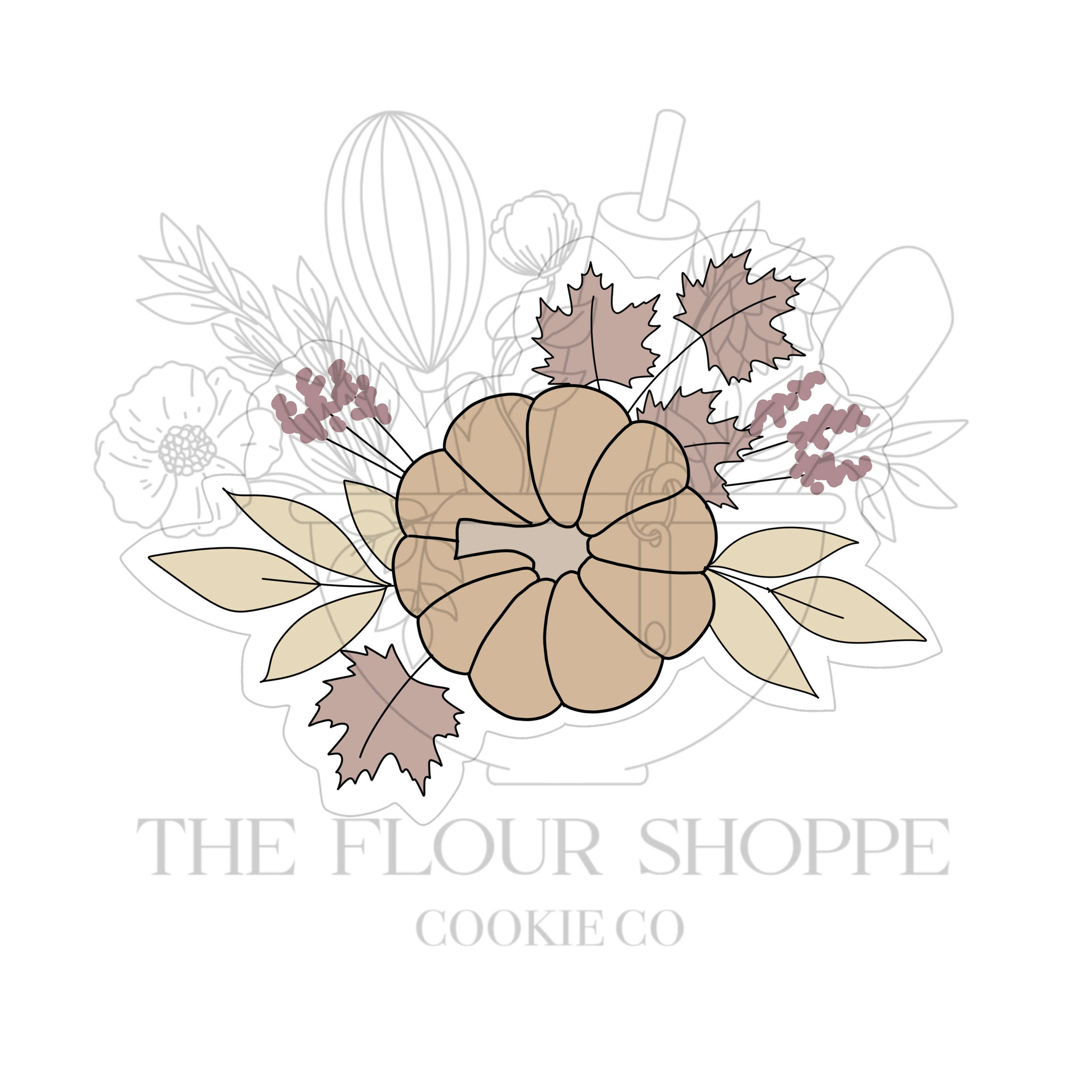 Autumn Floral Cluster, Pumpkin Floral Cutter STL