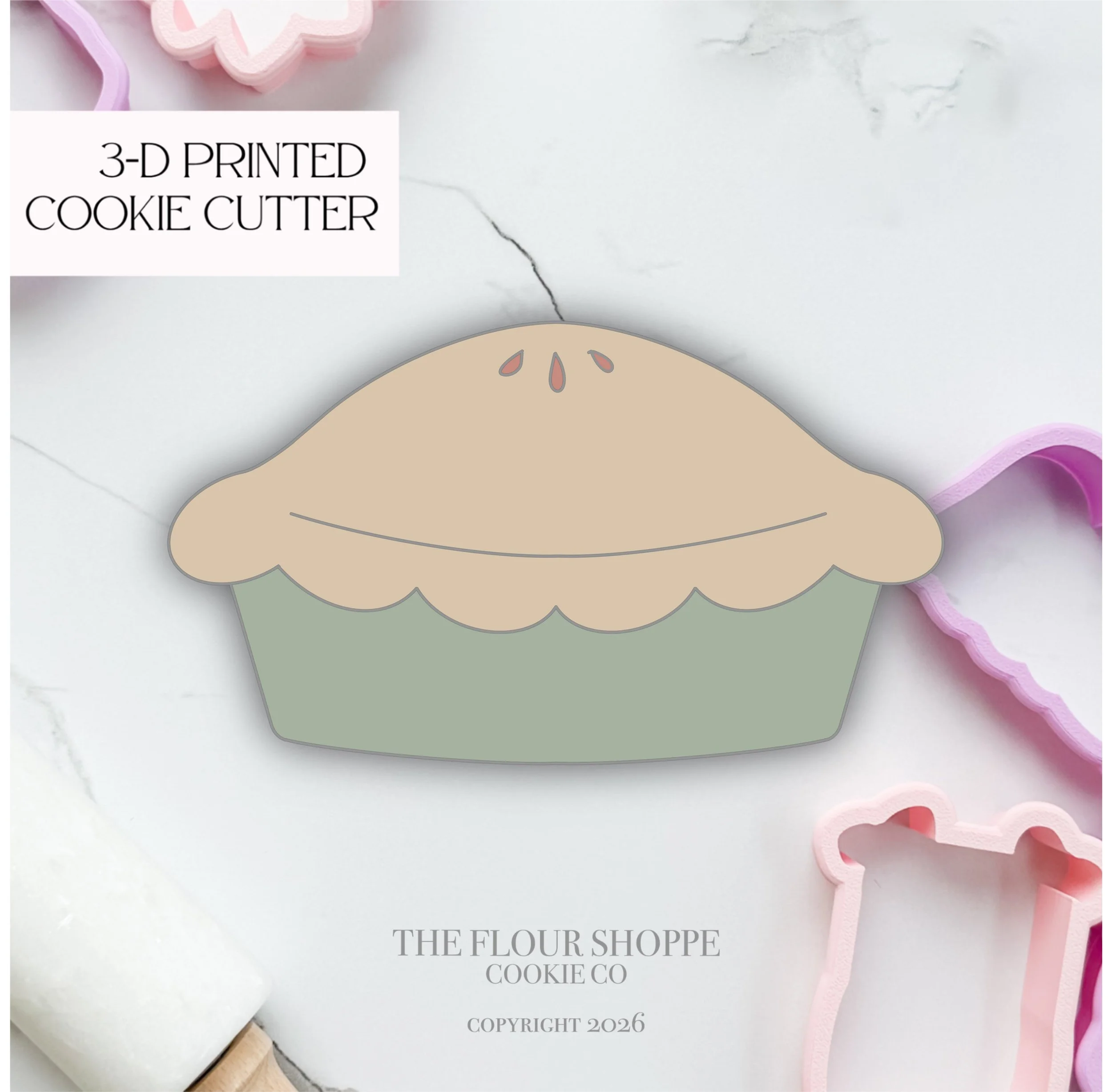 Apple Pie, Fall Baking Cookie Cutter STL