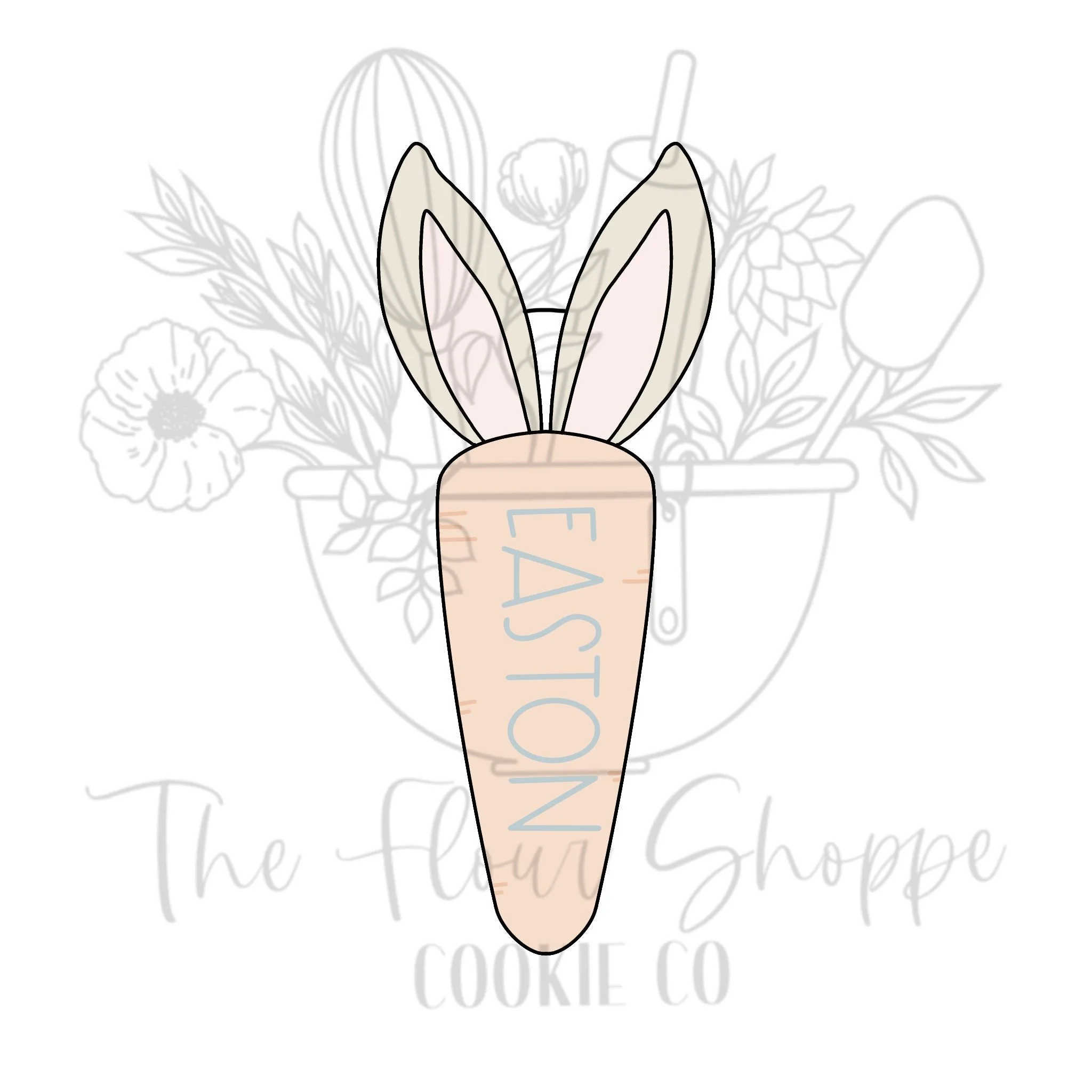 Bunny Carrot, Easter Digital STL Cookie Cutter
