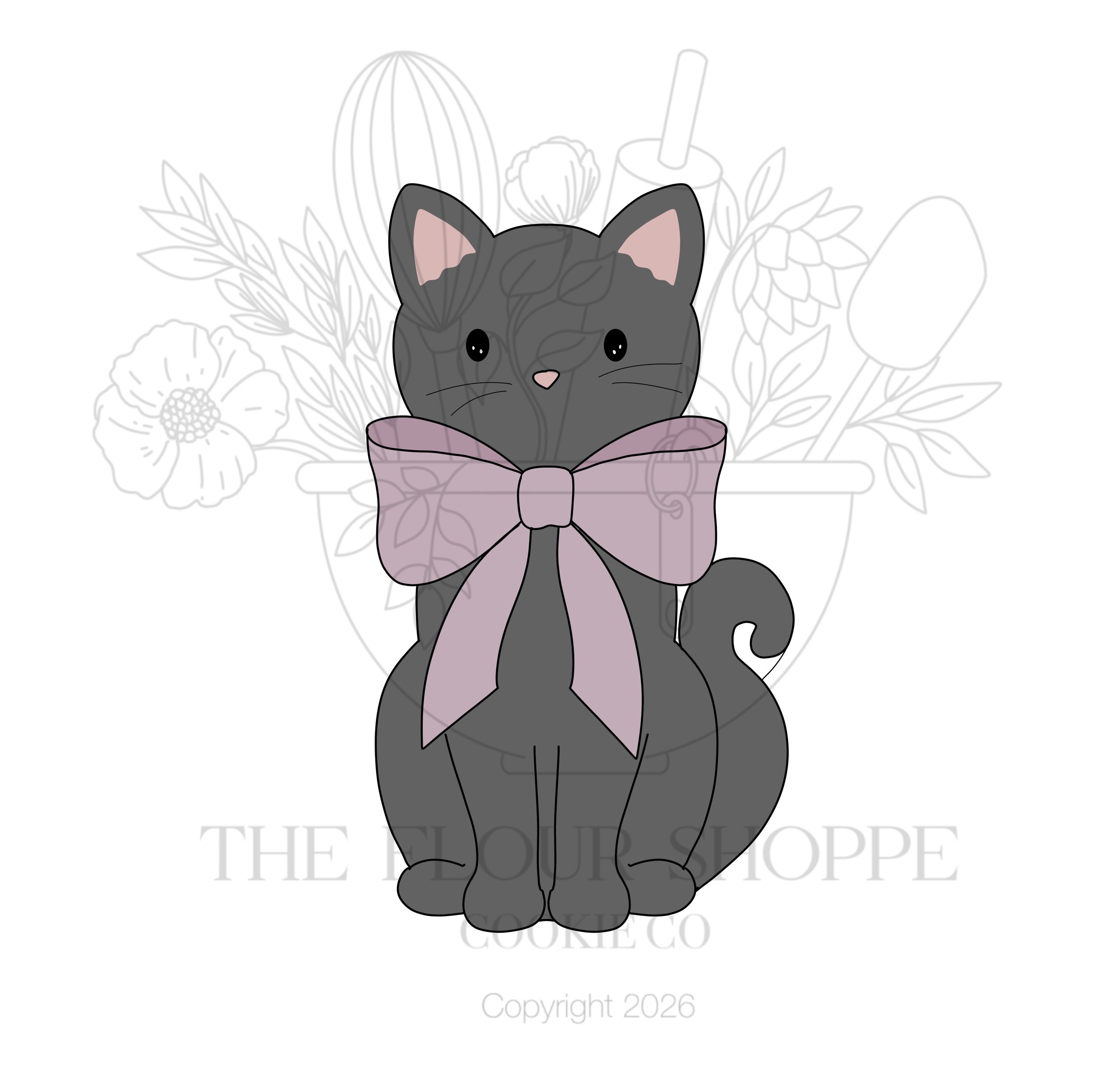 Cat with Bow Halloween Cutter STL