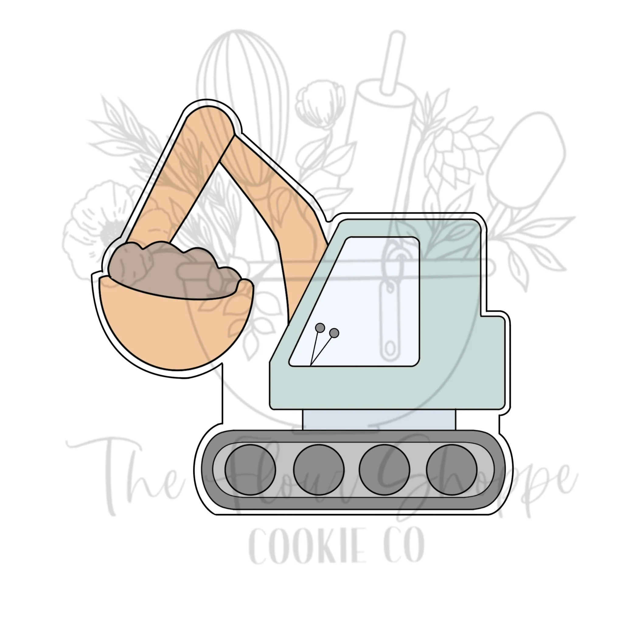 Excavator, Construction Truck Cookie Cutter STL