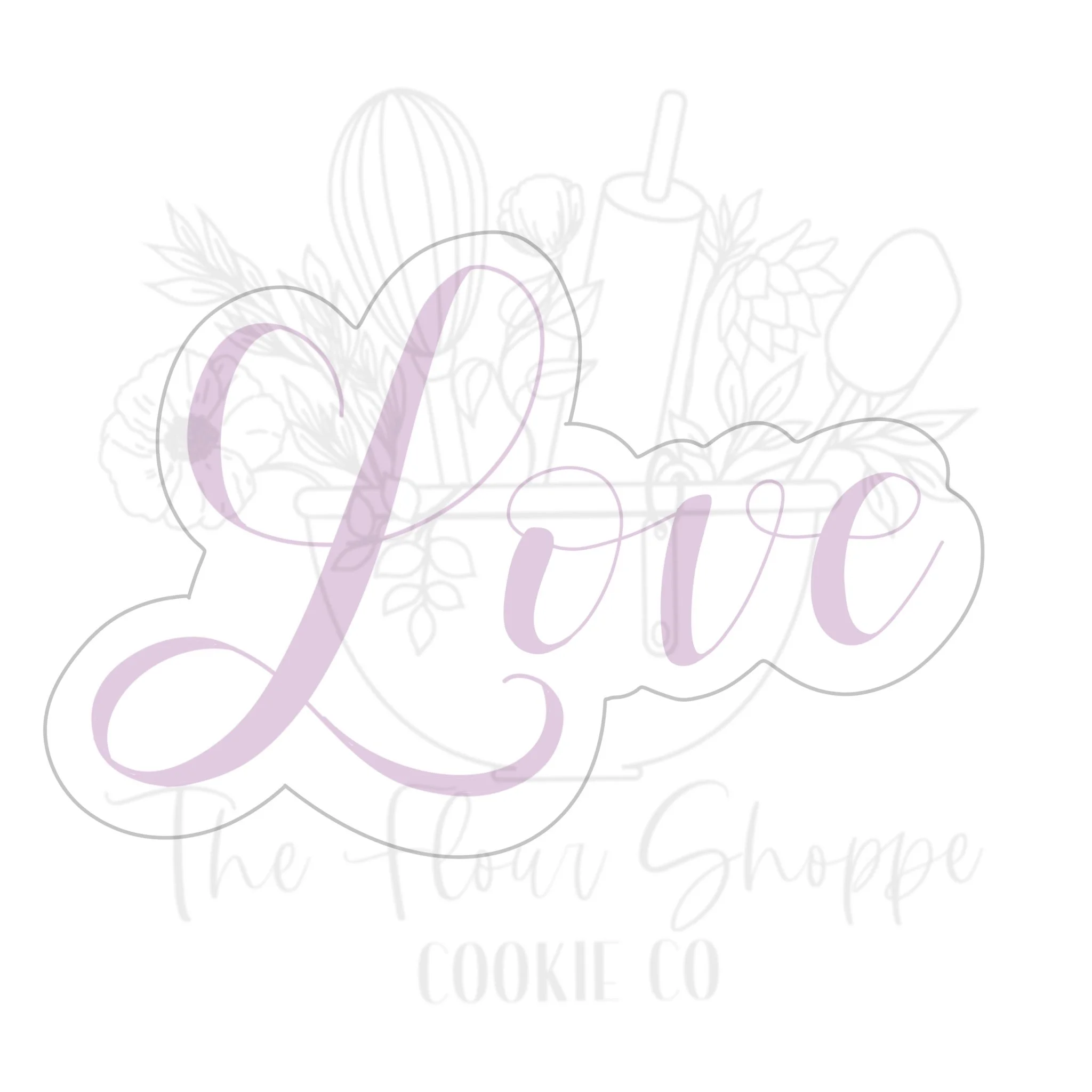 Cursive Love 1 Cookie Cutter STL