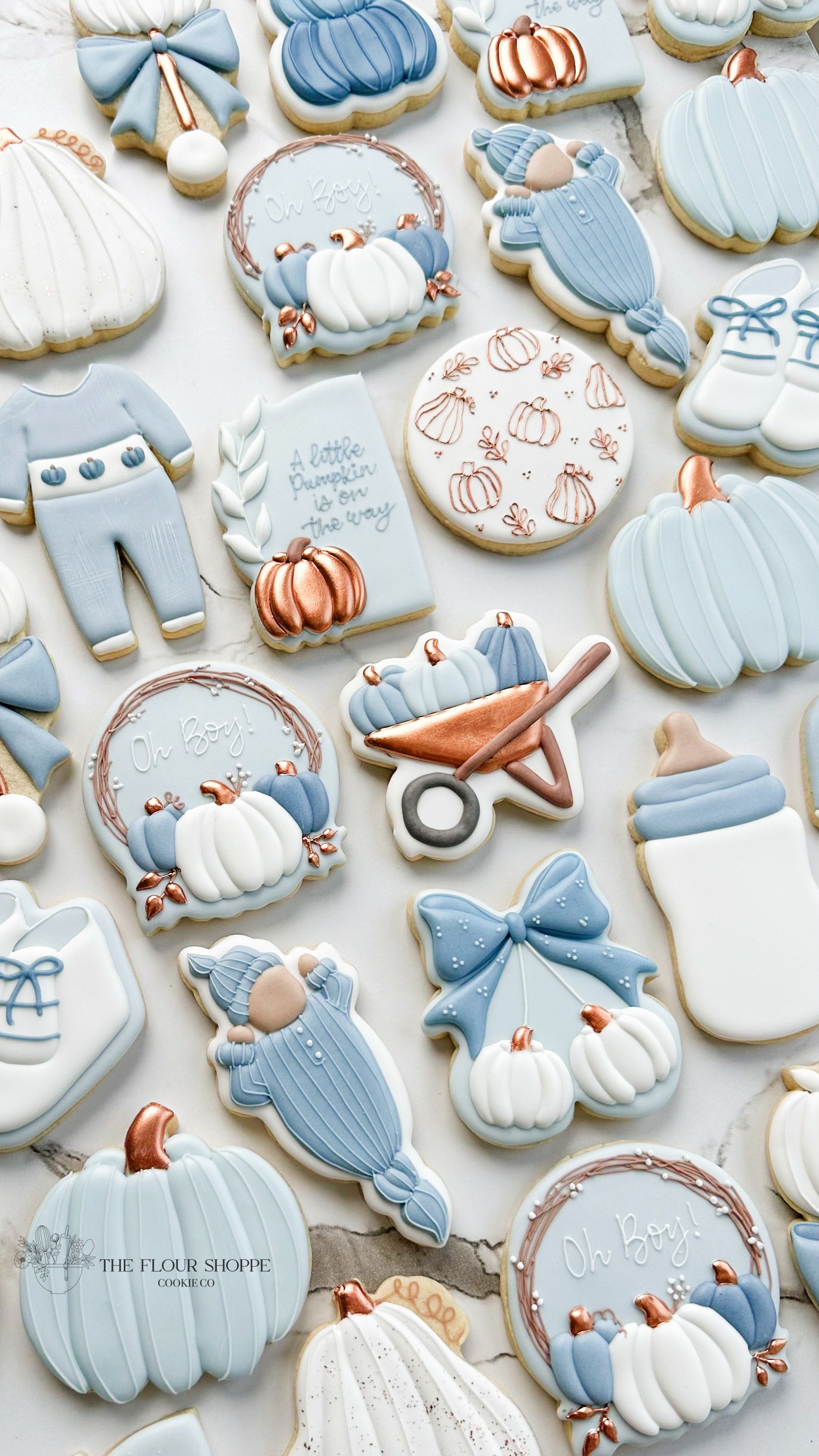 Little Pumpkin Baby Boy Shower Sugar Cookies Decorated with Royal IcingIMG_7035_jpg.jpg