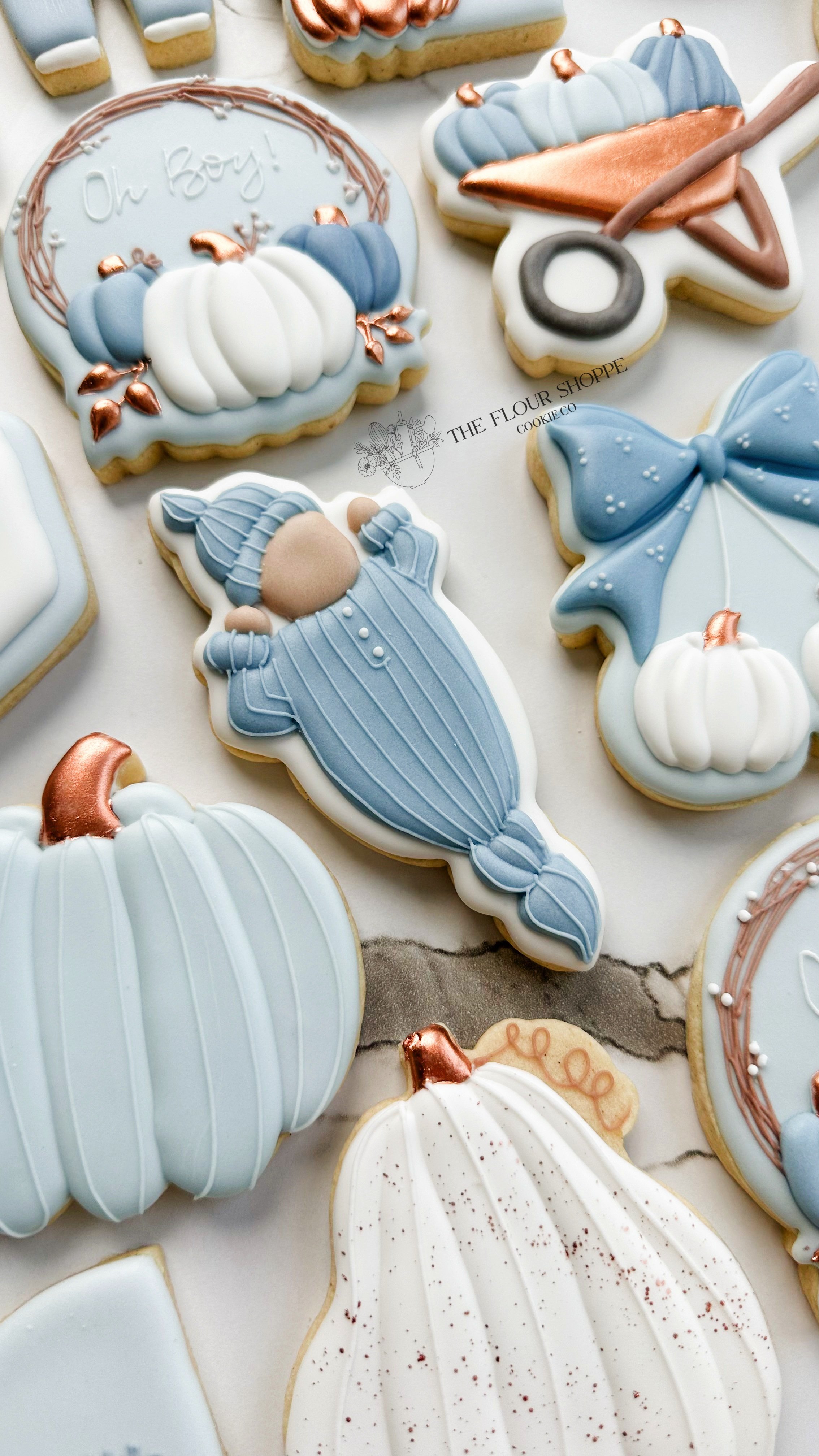 Little Pumpkin Baby Boy Shower Sugar Cookies Decorated with Royal IcingIMG_7040_jpg.jpg