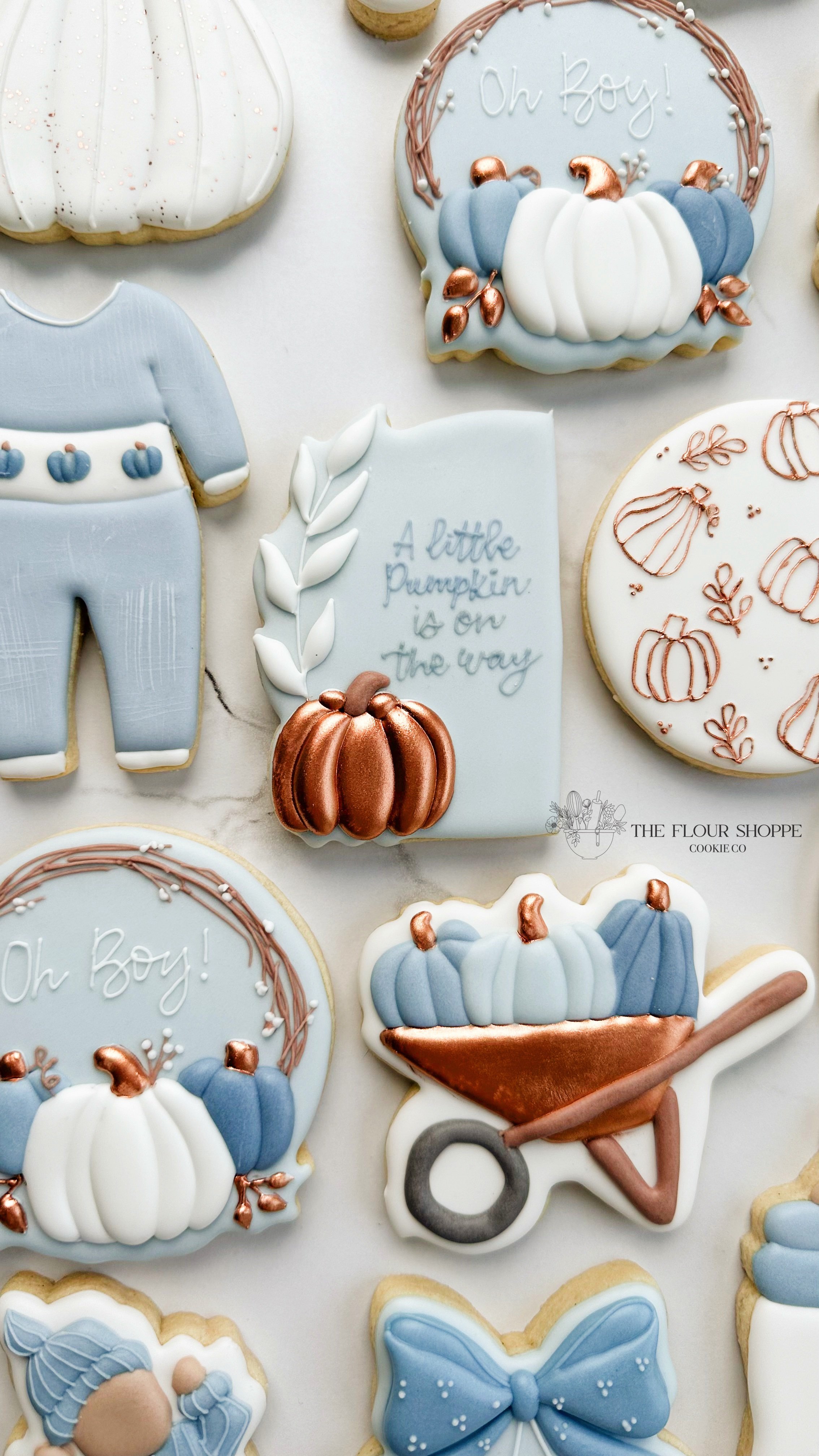 Little Pumpkin Baby Boy Shower Sugar Cookies Decorated with Royal IcingIMG_7044_jpg.jpg