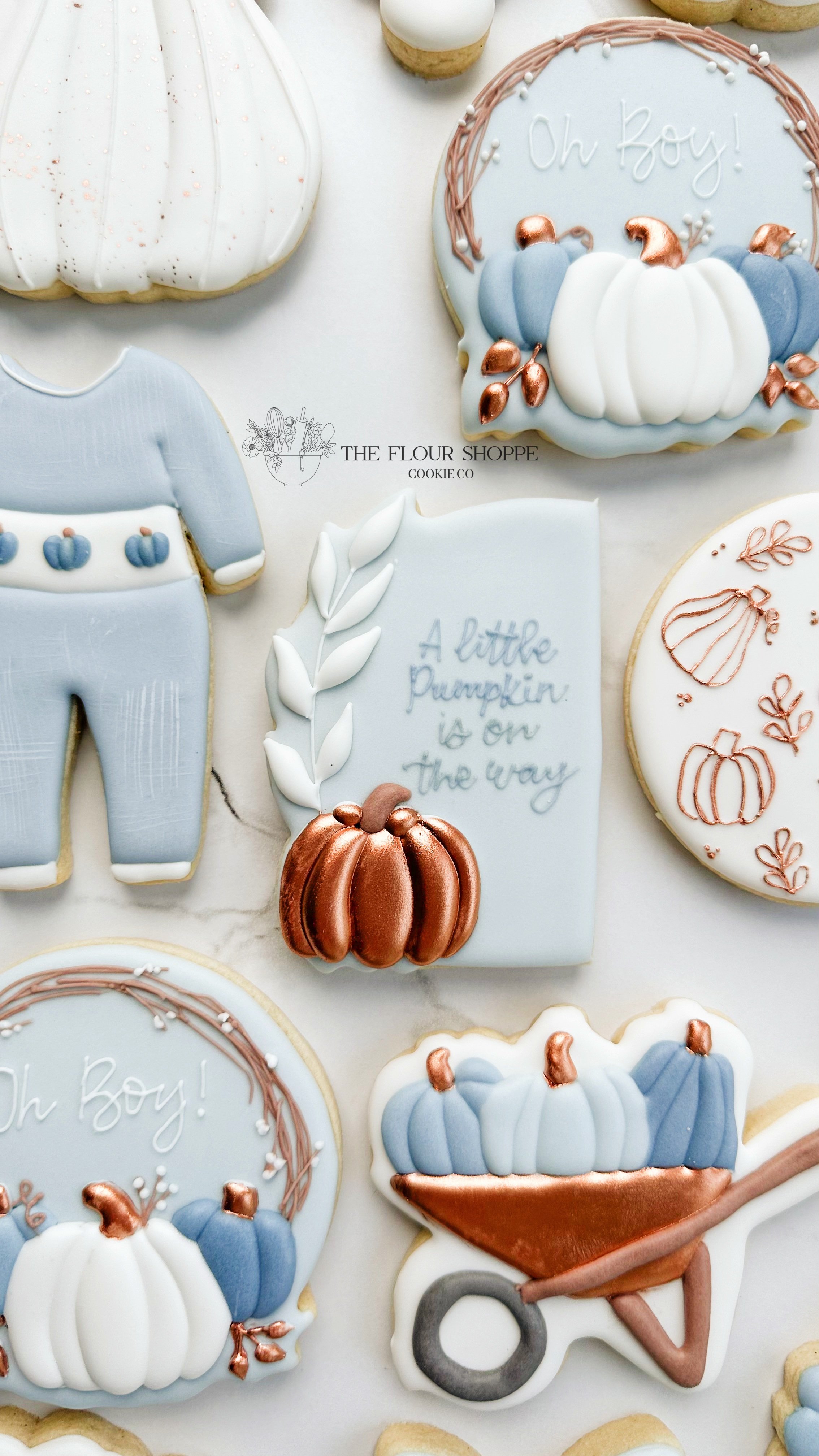 Little Pumpkin Baby Boy Shower Sugar Cookies Decorated with Royal IcingIMG_7088_jpg.jpg