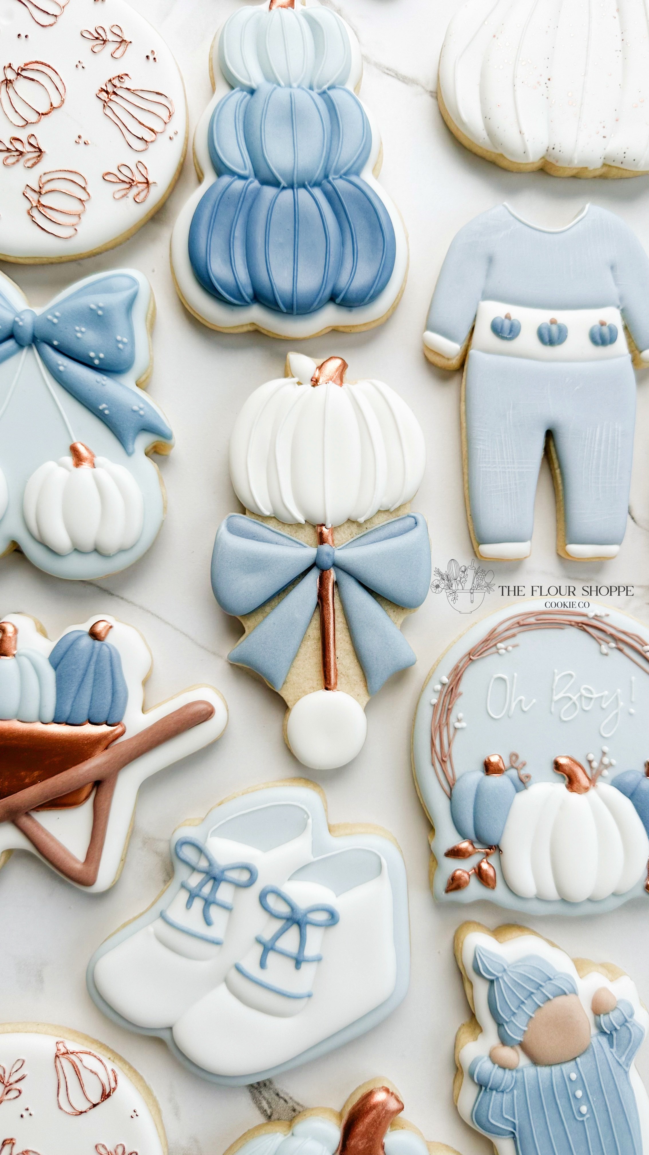 Little Pumpkin Baby Boy Shower Sugar Cookies Decorated with Royal IcingIMG_7090_jpg.jpg