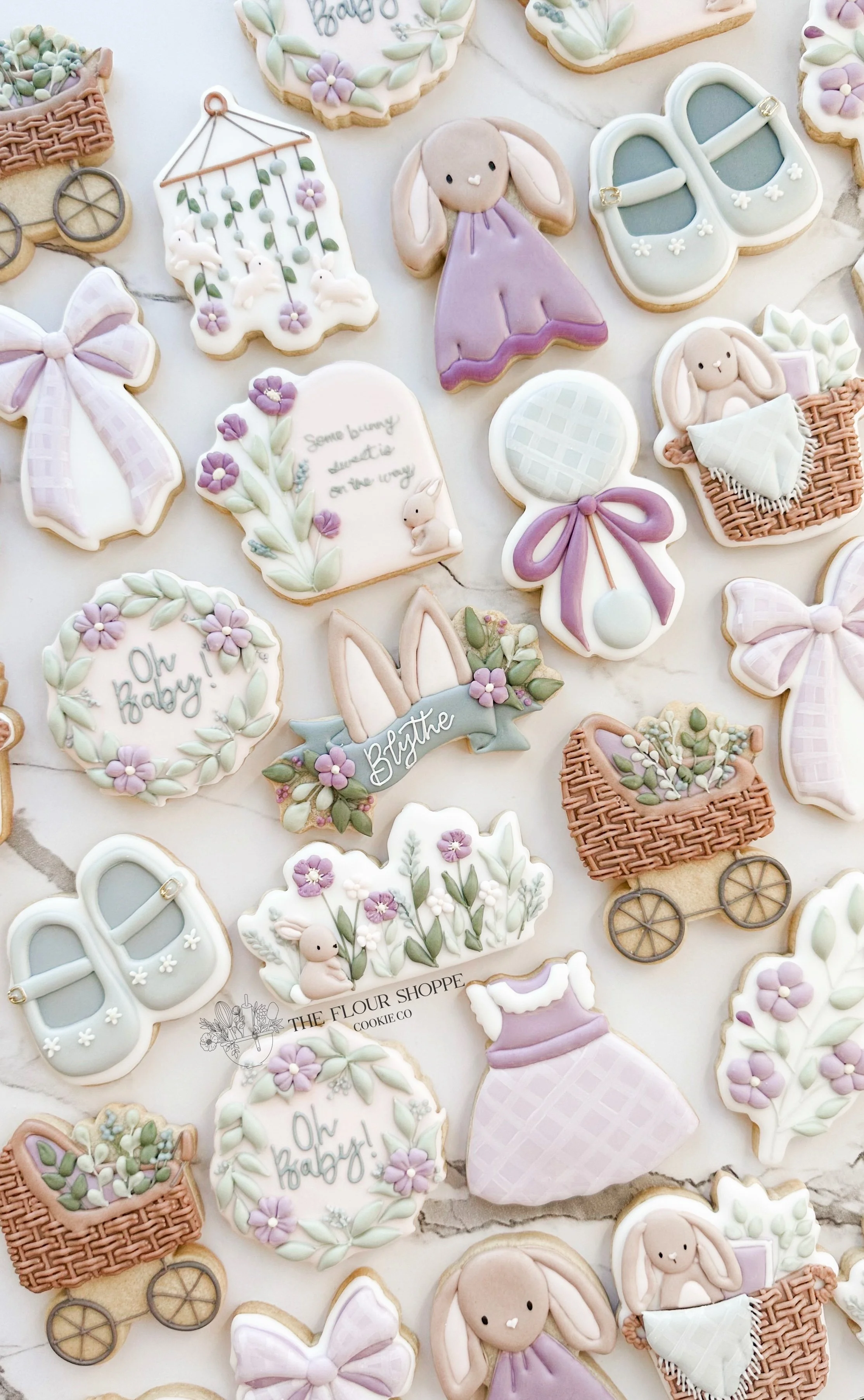 Bunny Rabbit, Some Bunny is on the Way, Baby Shower, Spring, Easter, Royal Icing Sugar Cookies by The Flour Shoppe Cookie Co, Omaha, Nebraska_020.jpg