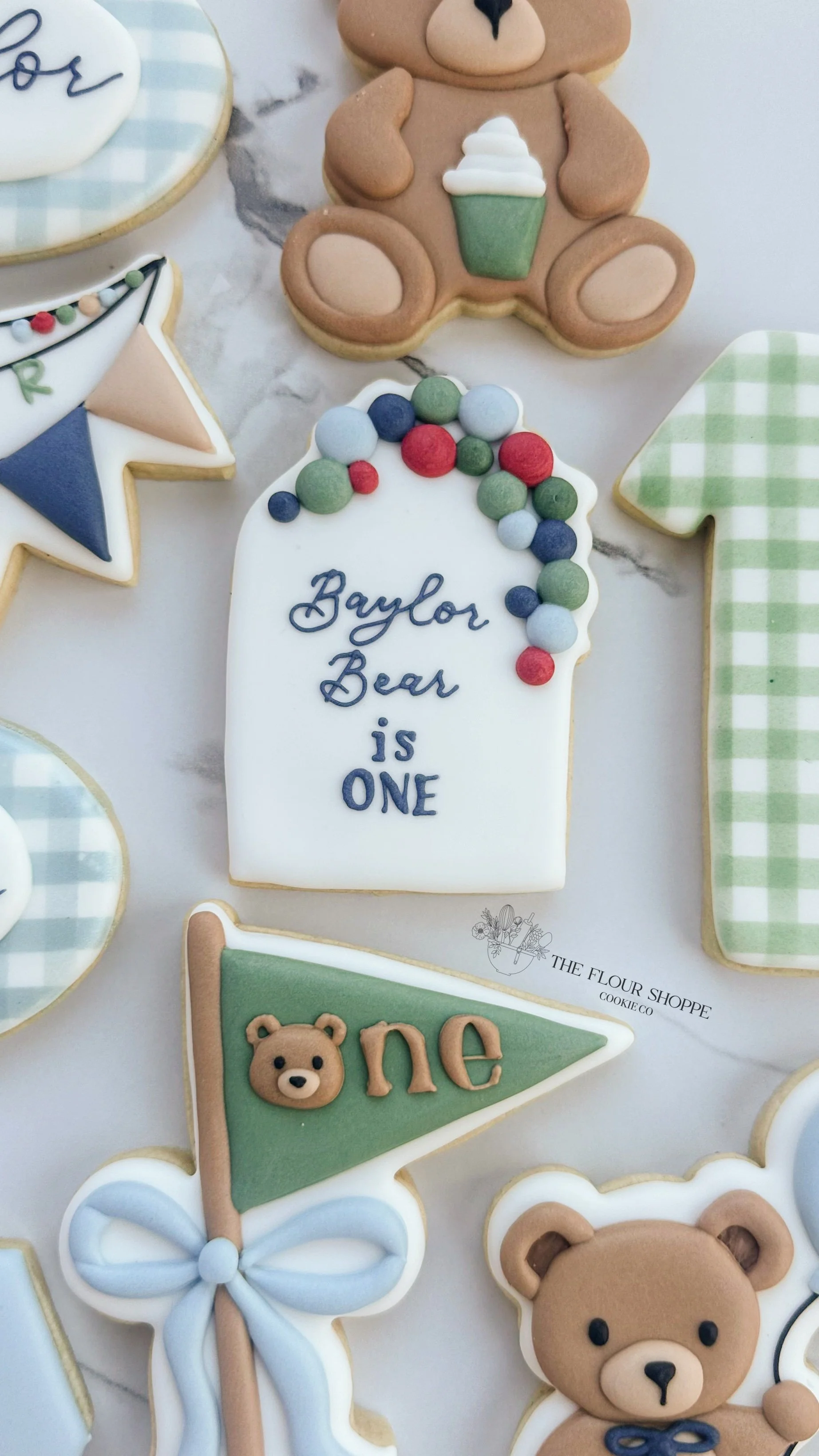Beary First Birthday, Teddy Bear 1st Birthday Royal Icing Sugar Cookies by The Flour Shoppe Cookie Co, Omaha, Nebraska_016.jpg